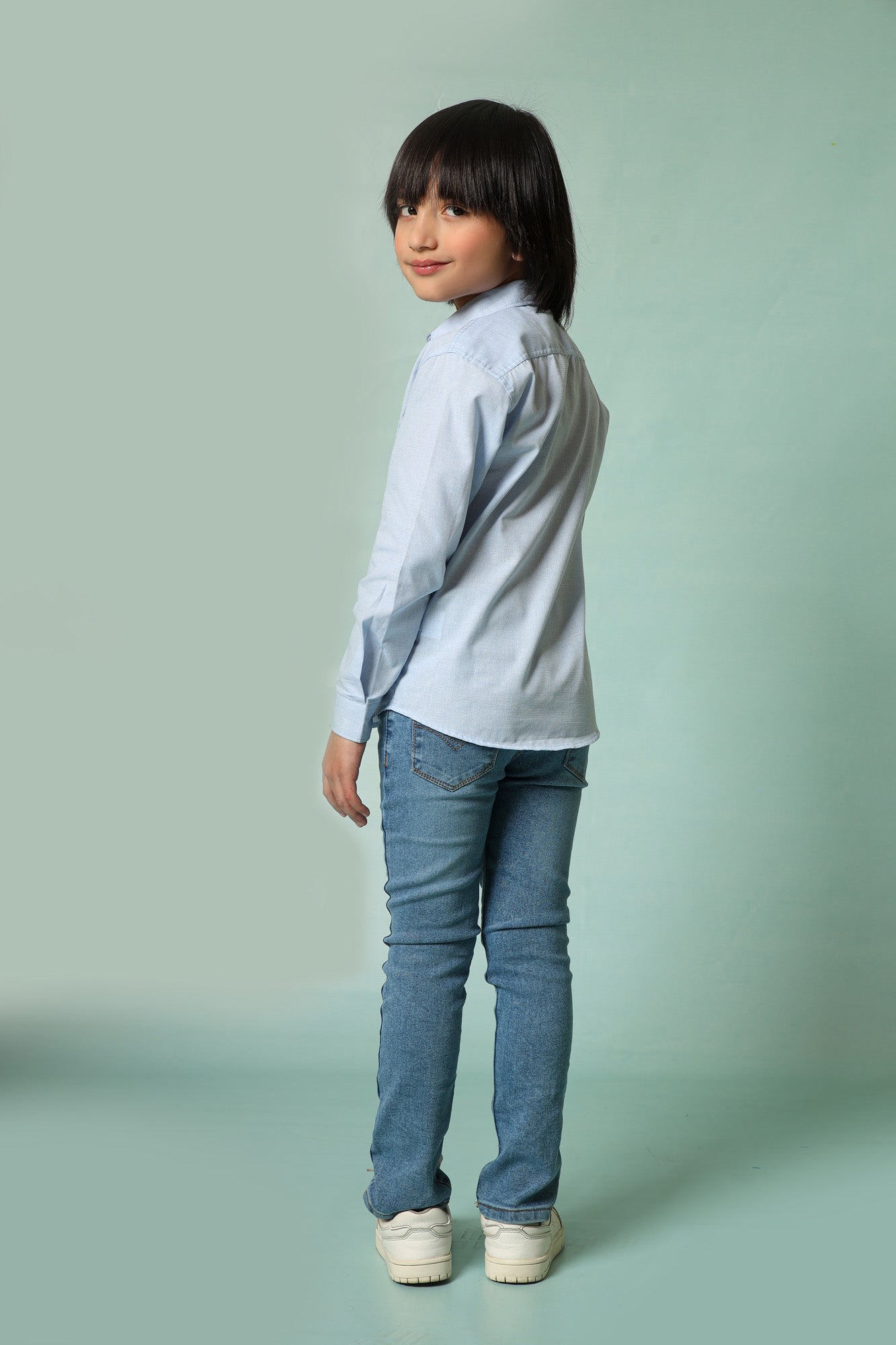 Me&Mum Boys' Casual Shirt – Sky Blue | Soft Cotton Fabric & Trendy Design 25SB003-02Y-MUL