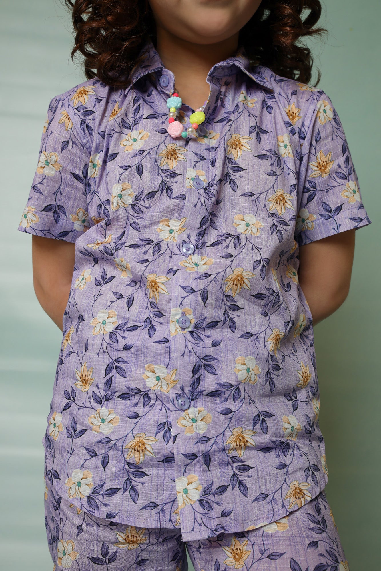 Me&Mum Girls' Nicker Shirt Set – Premium Cotton Fabric 25SB004-02Y-PRP