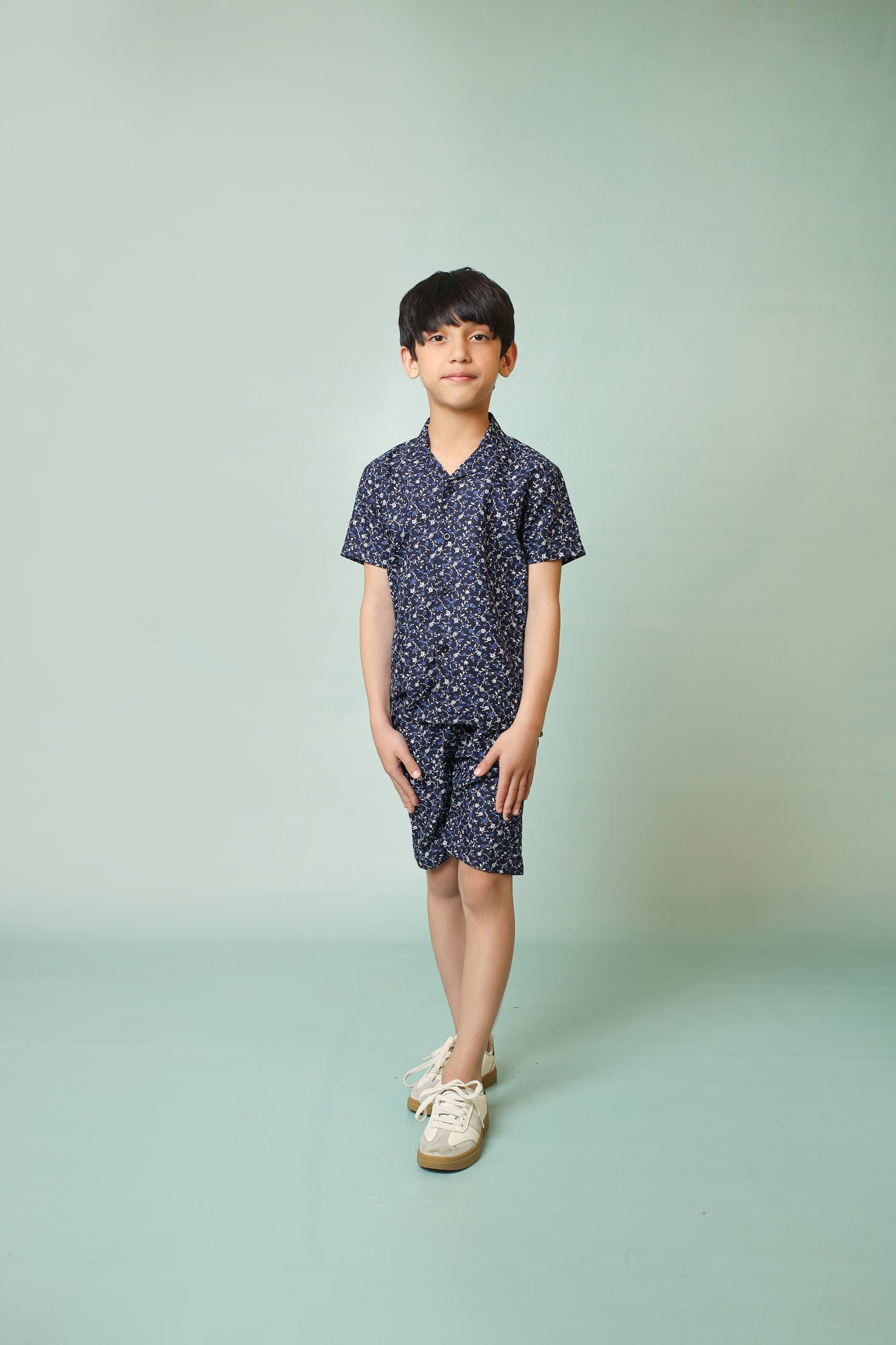 Me&Mum Boys' Black Nicker Shirt Set – Premium Cotton Fabric 25SG021-02Y-BLK