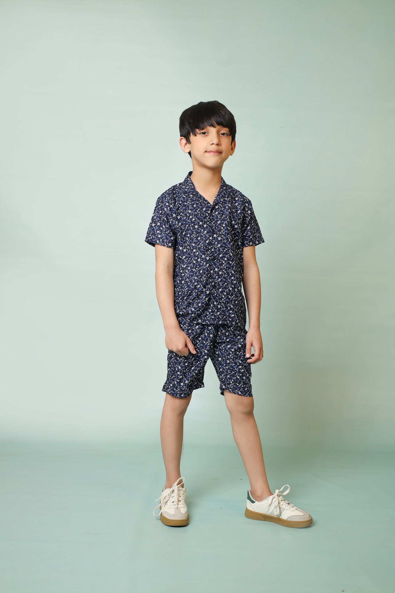 Me&Mum Boys' Black Nicker Shirt Set – Premium Cotton Fabric 25SG021-02Y-BLK