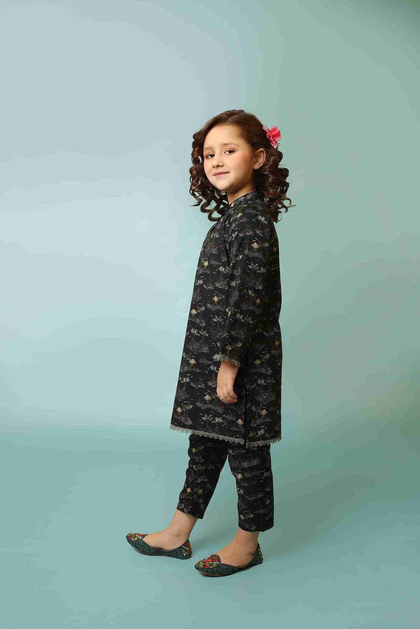 Me&Mum Girls' Black Cord Set – Stylish & Comfortable Kidswear 25SG010-02Y-BLK