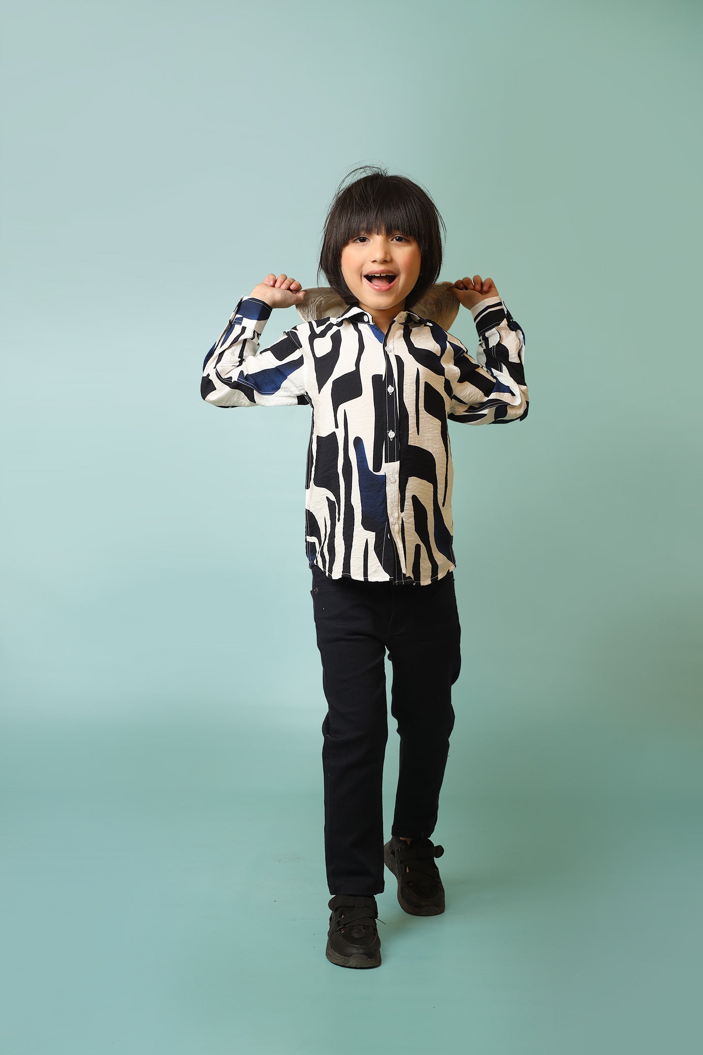 Boys' Black & White Casual Shirt meandmum