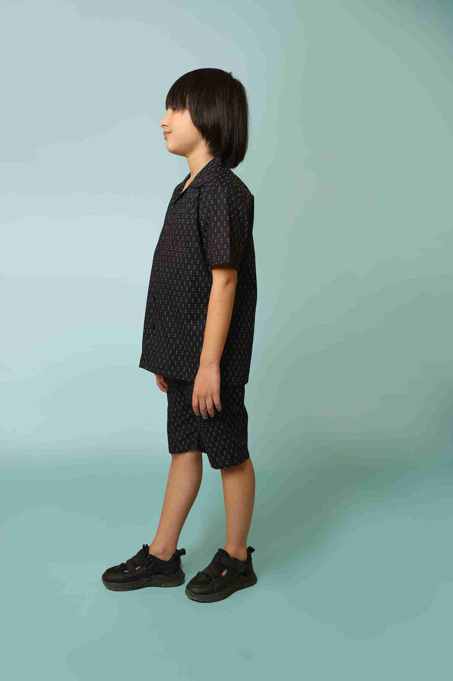 Me&Mum Boys' Black Nicker Shirt Set 25SG019-02Y-BLK