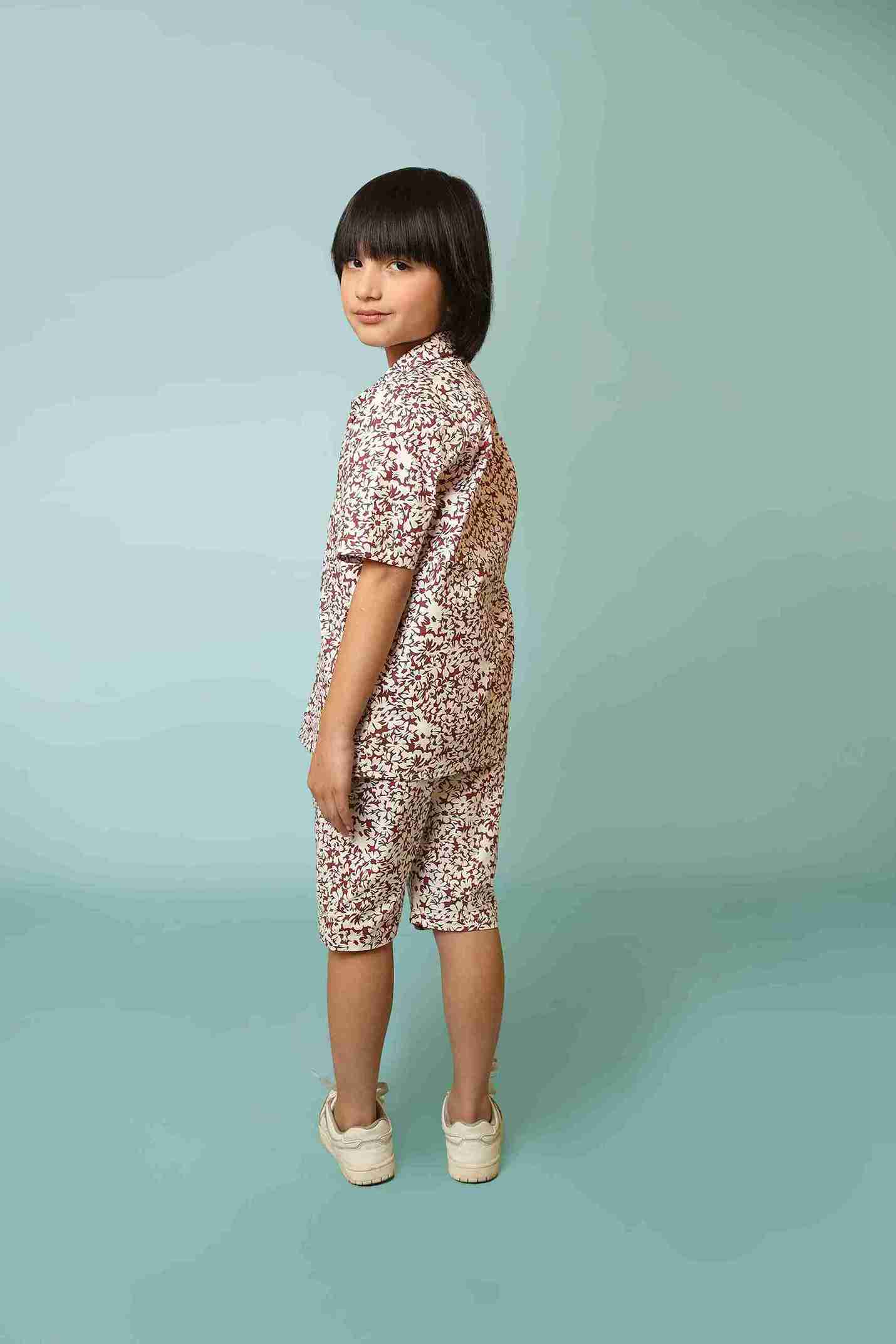 Me&Mum Boys' Nicker Shirt Set – Trendy & Comfortable Kidswear 25SG021-02Y-MRN