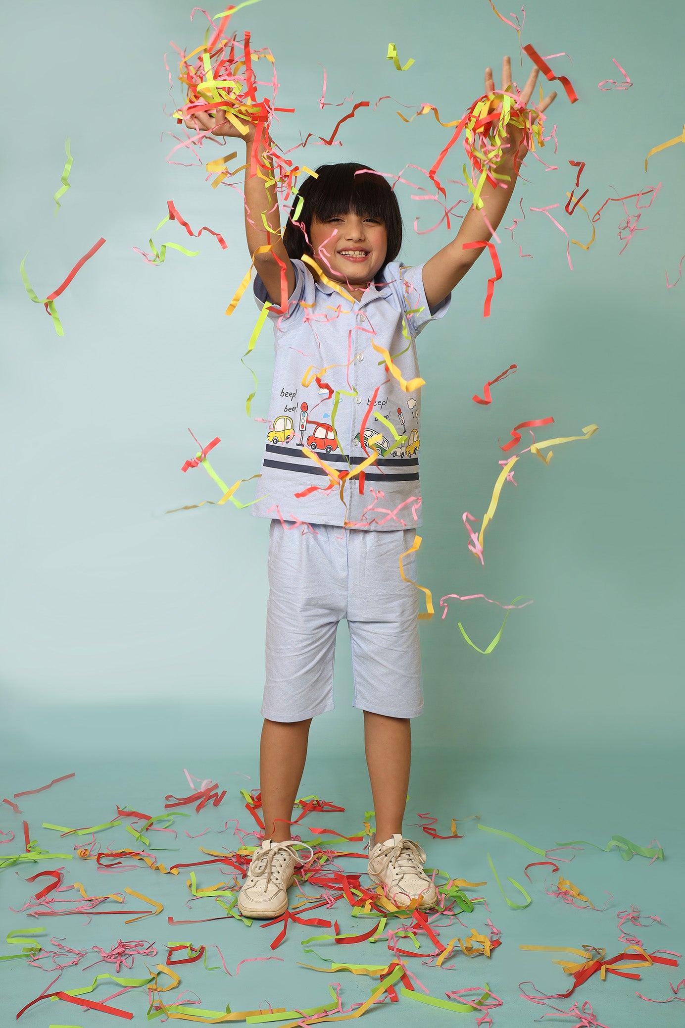 Boys' Sky Blue Nicker Shirt – Cool, Comfy & Trendy Outfit