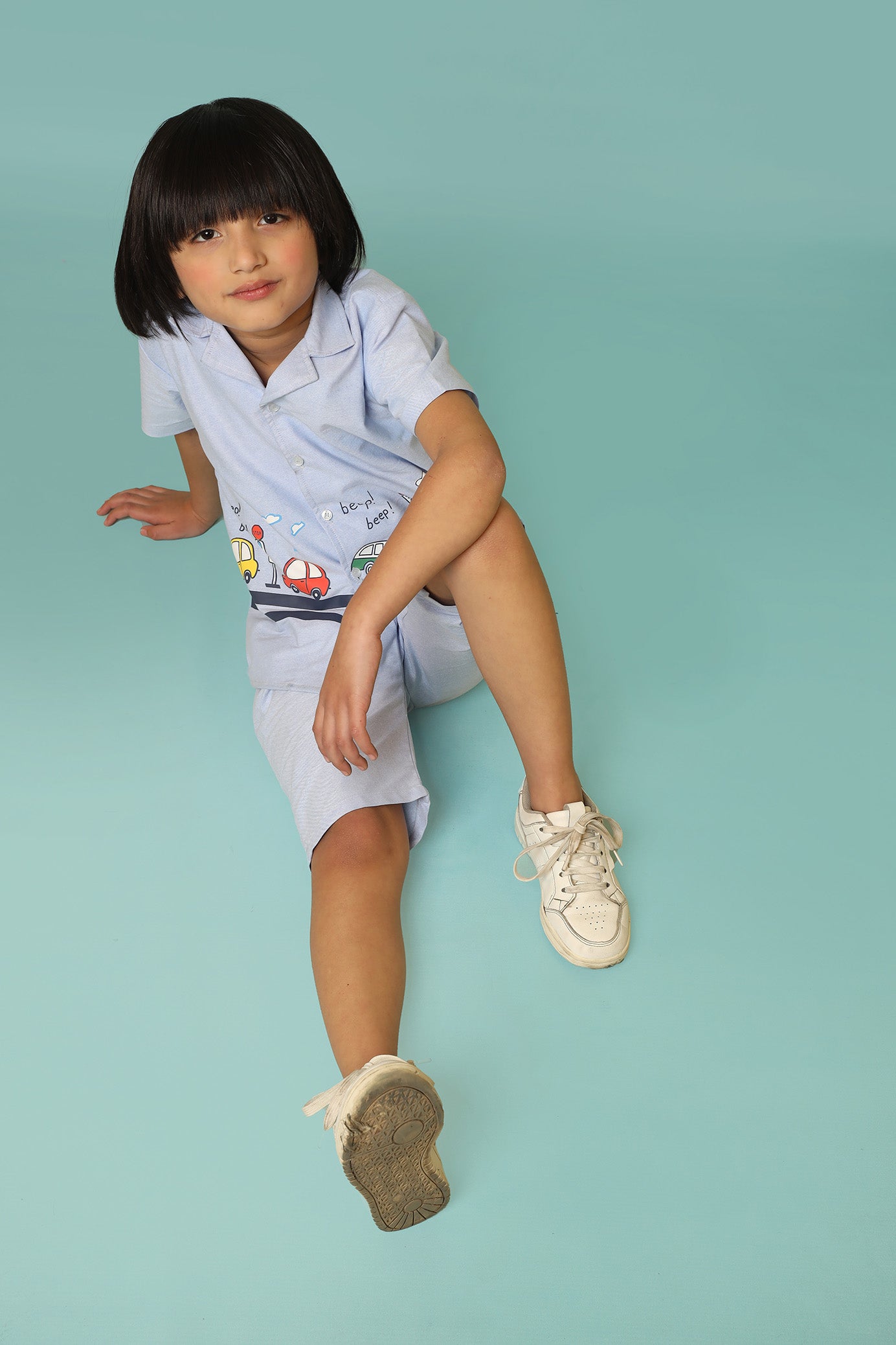Boys' Sky Blue Nicker Shirt – Cool, Comfy & Trendy Outfit