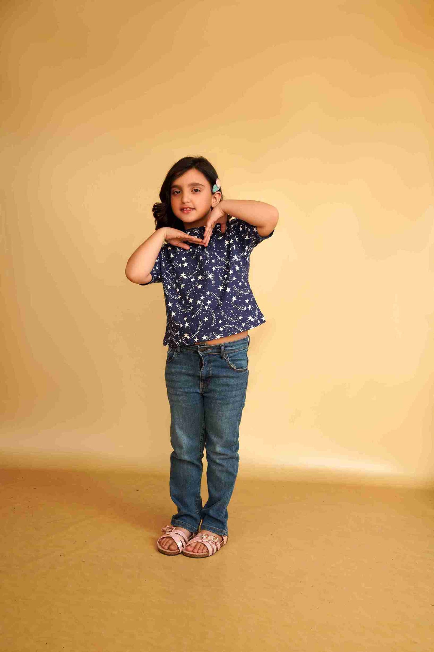 Girls' Navy Blue T-Shirt – Soft, Stylish & Comfortable