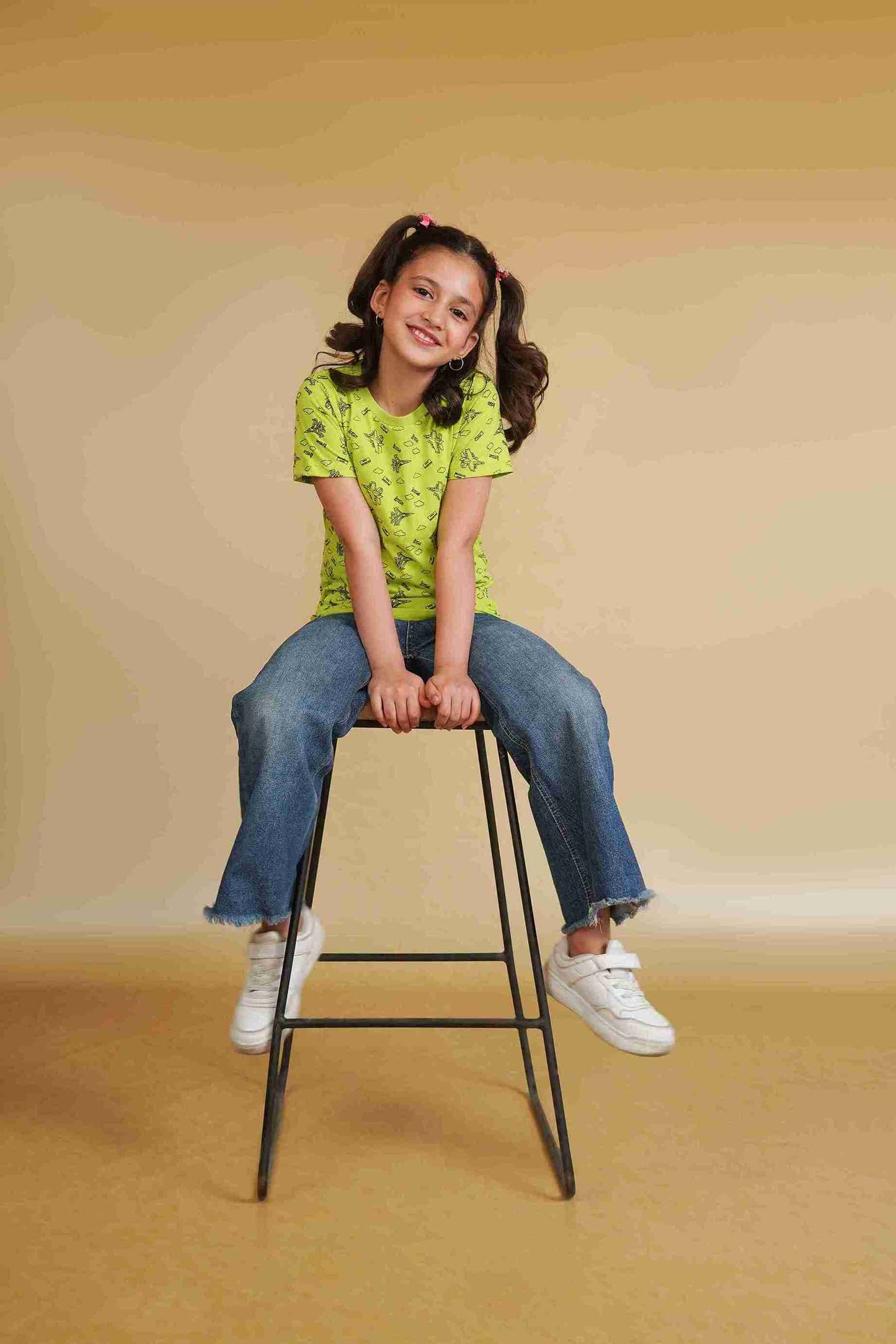 Girls' Neon Green T-Shirt | Soft & Versatile – Me&Mum