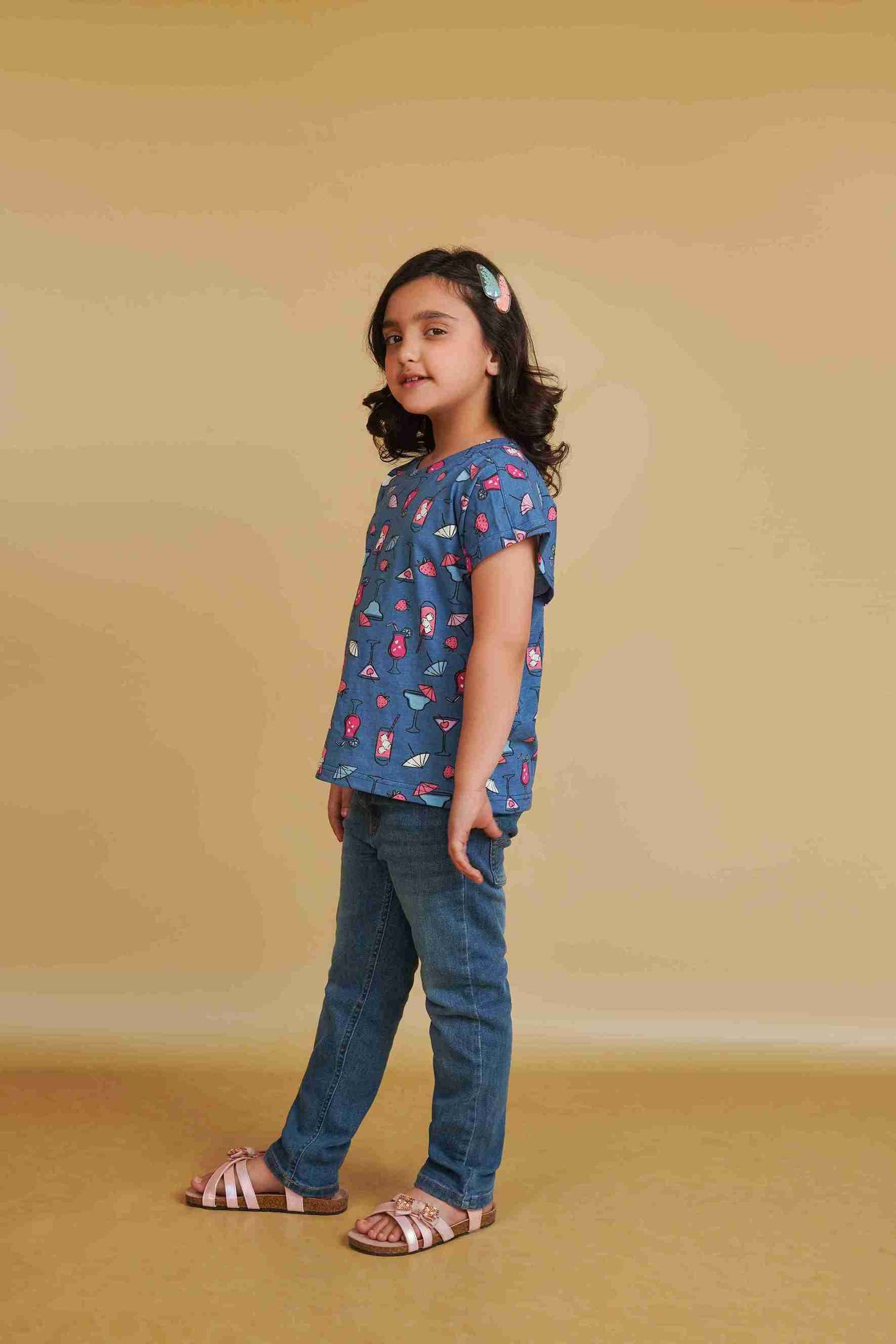 Girls' Blue T-Shirt – Soft, Stylish & Comfortable