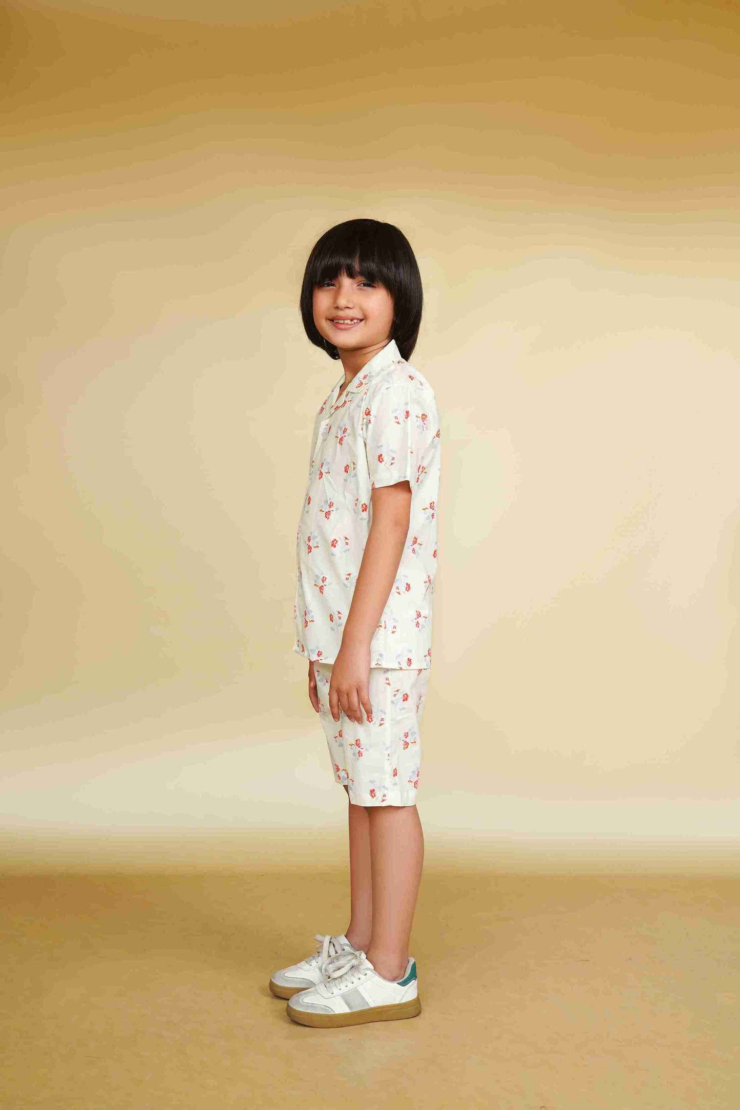 Me&Mum Boys' White Nicker Shirt Set – Premium Cotton Fabric 25SG085-02Y-WHT