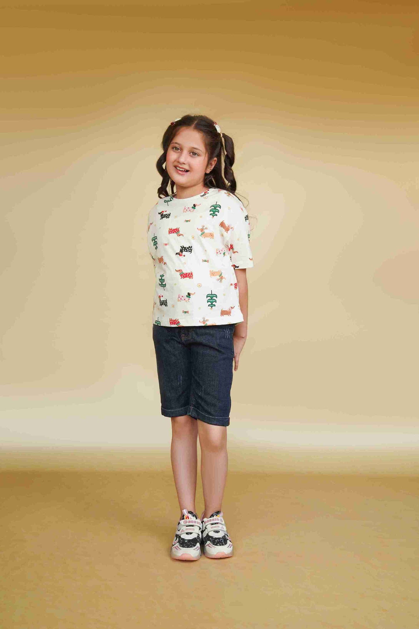 Girls' White T-Shirt | Soft & Versatile – Me&Mum 25SG096-02Y-WHT