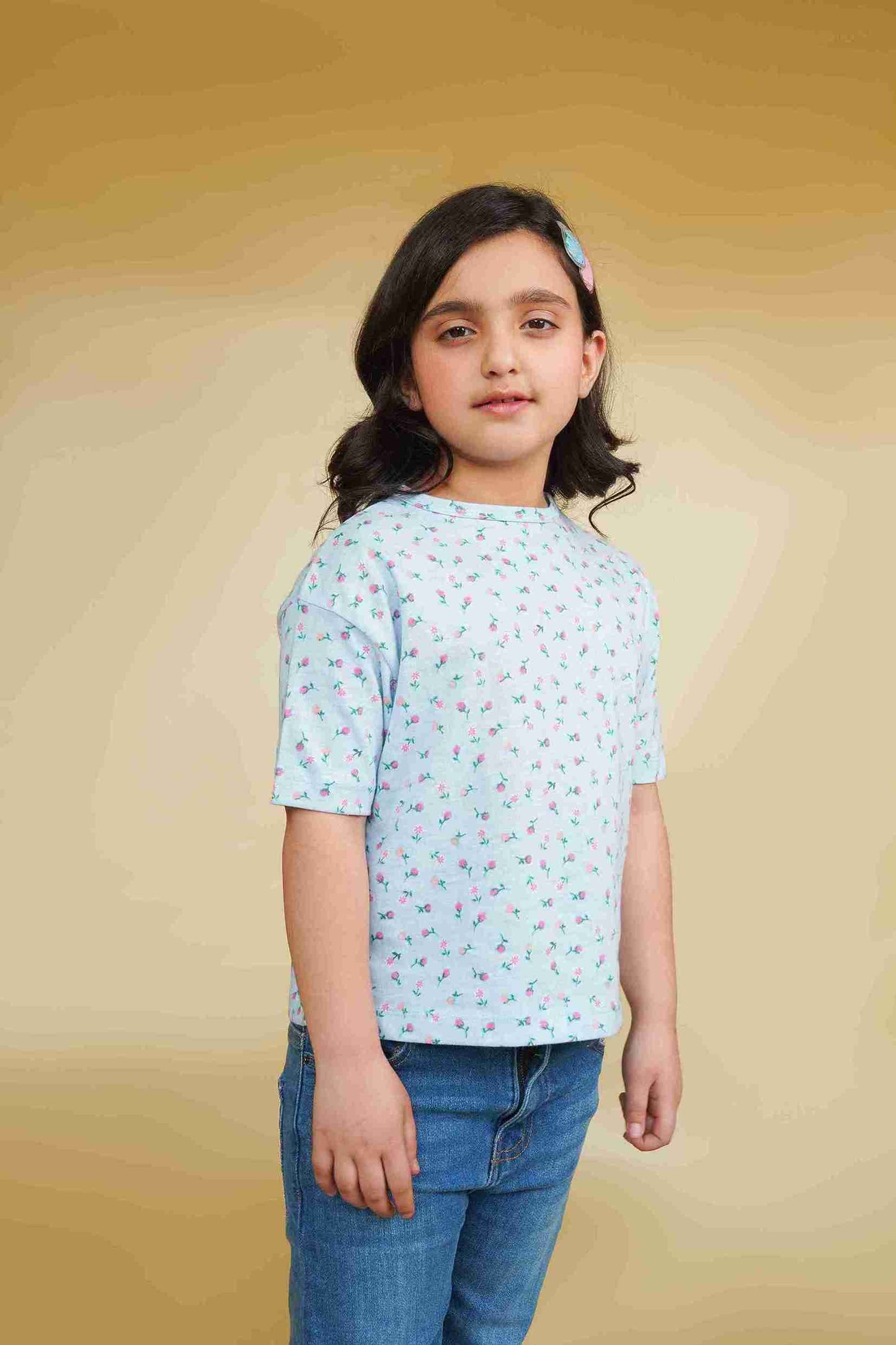 Girls' Sky Blue T-Shirt | Soft & Versatile – Me&Mum 25SG089-02Y-SKY