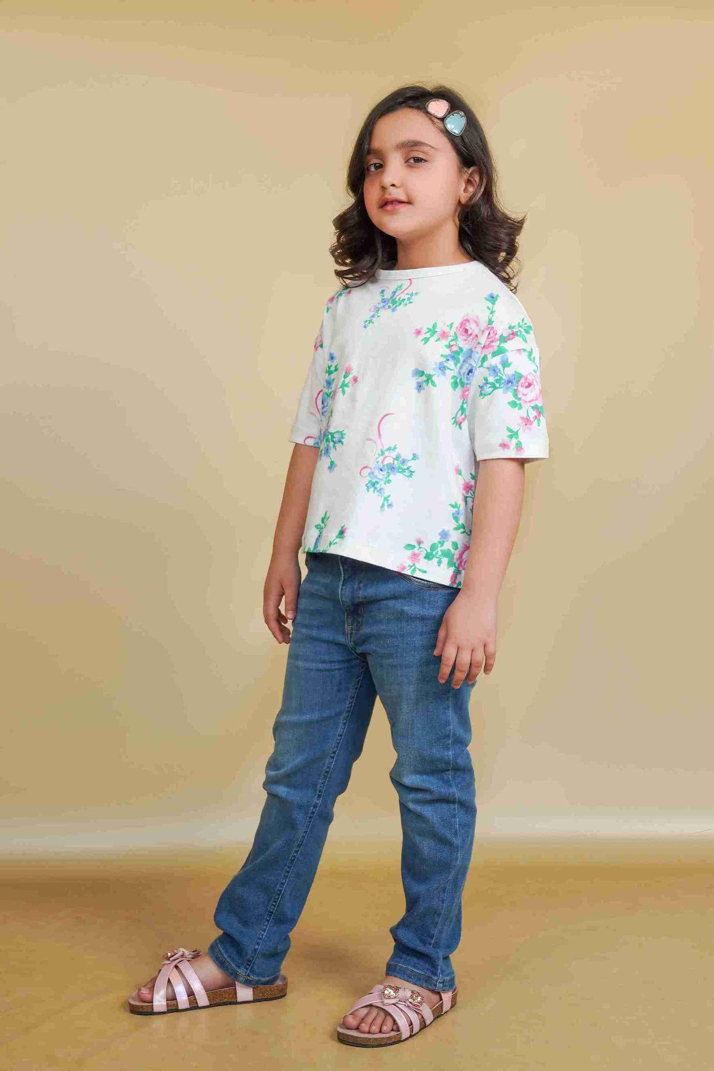 Girls White T-Shirt | Soft & Versatile – Me&Mum 25SG089-02Y-WHT