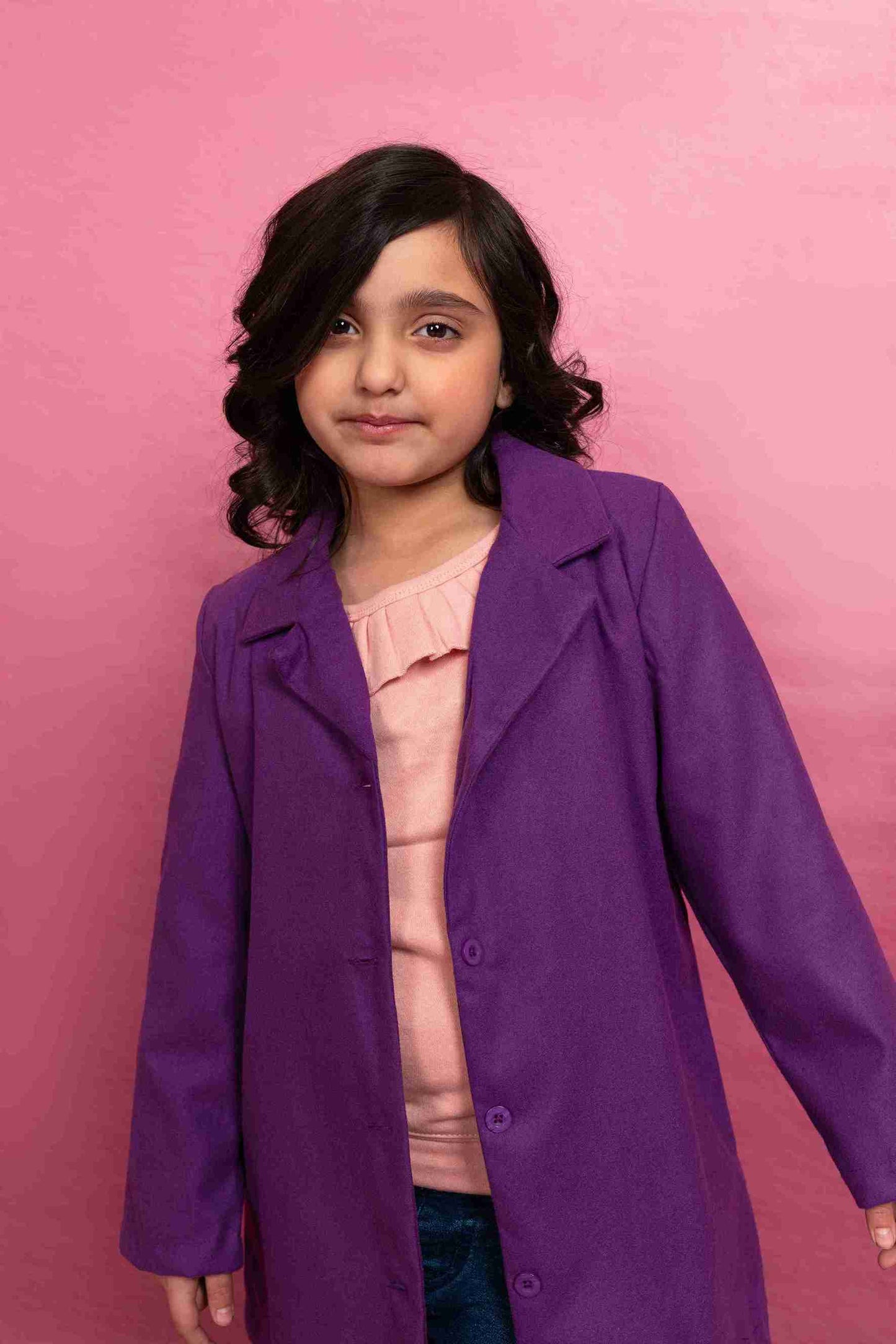 Stylish Purple Girls' Winter Coat