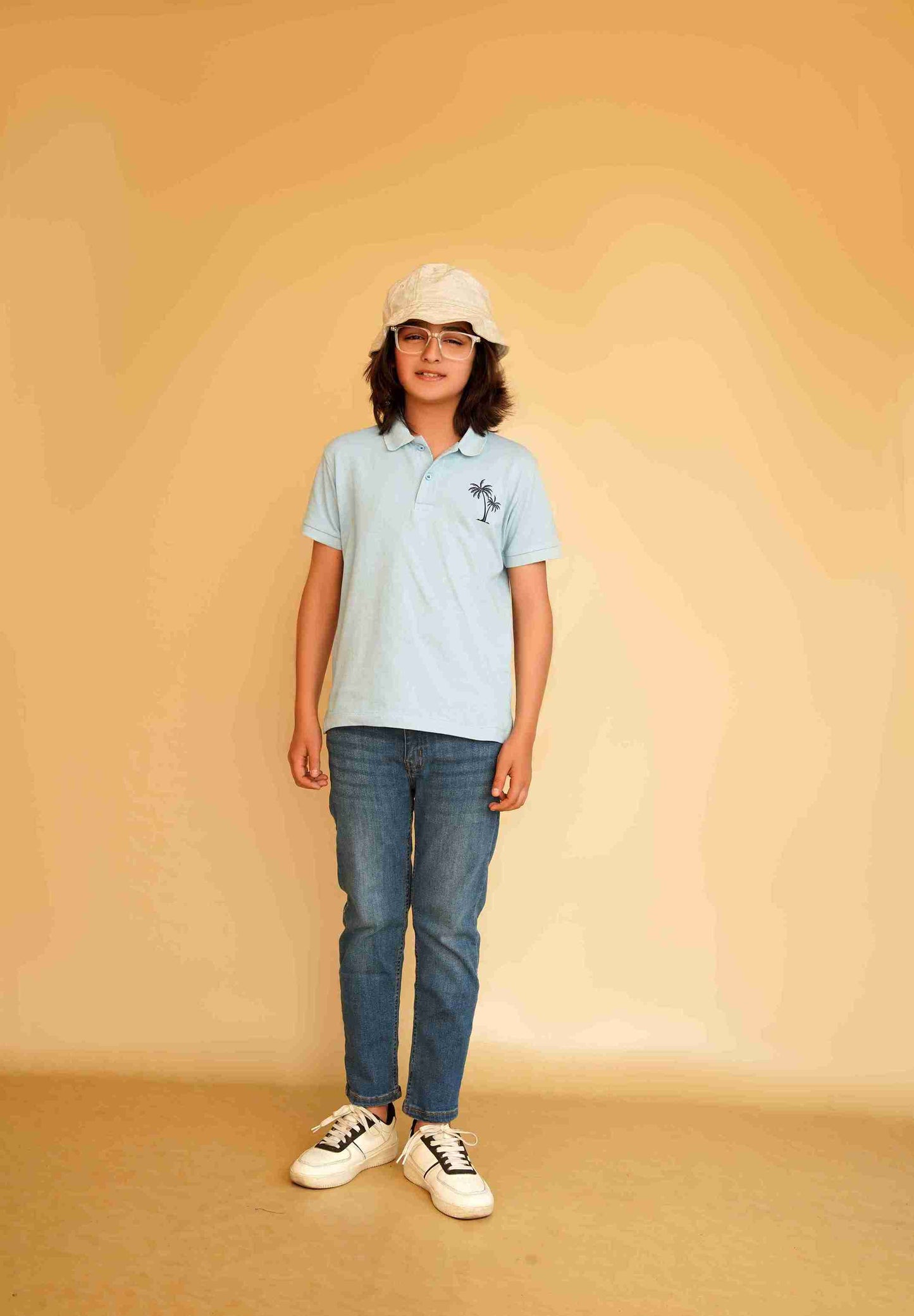 Boys' Sky Blue Polo Shirt | Cool & Comfortable – Me&Mum 25SG077-02Y-WHT