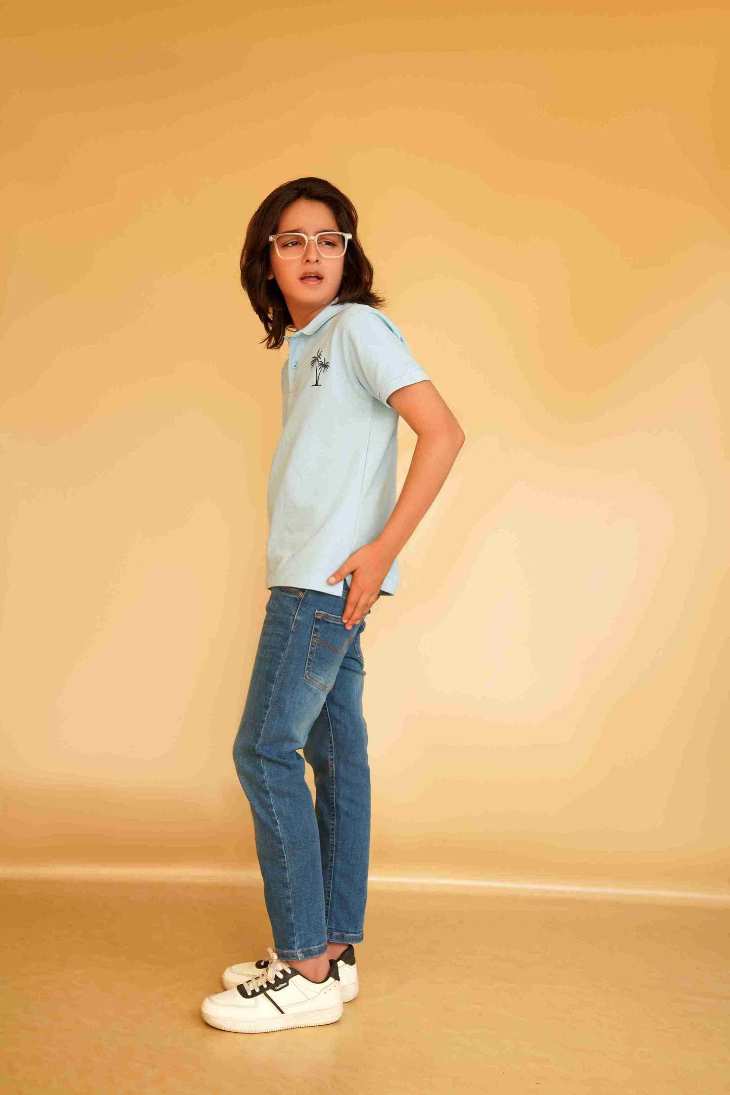 Boys' Sky Blue Polo Shirt | Cool & Comfortable – Me&Mum 25SG077-02Y-WHT
