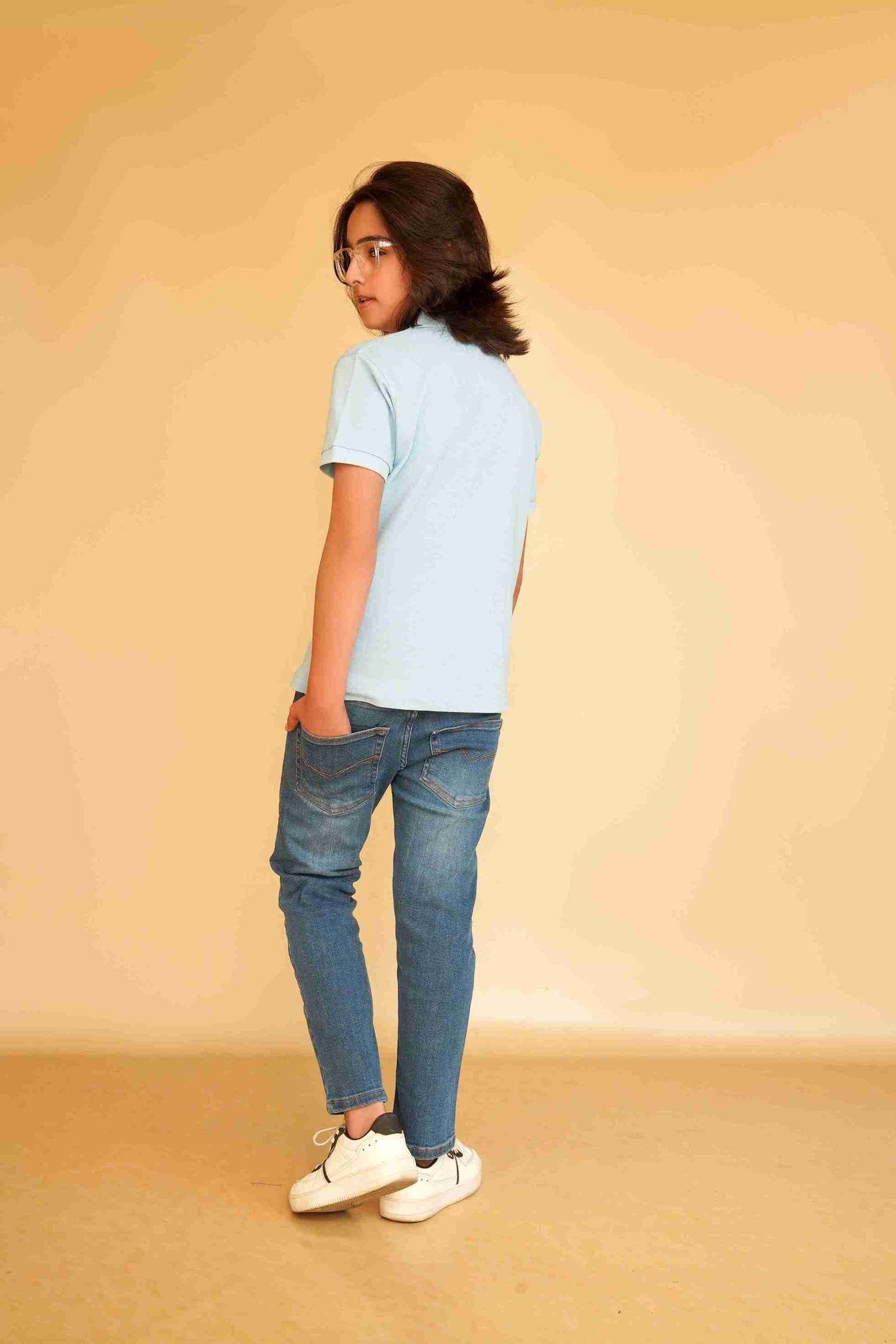 Boys' Sky Blue Polo Shirt | Cool & Comfortable – Me&Mum 25SG077-02Y-WHT