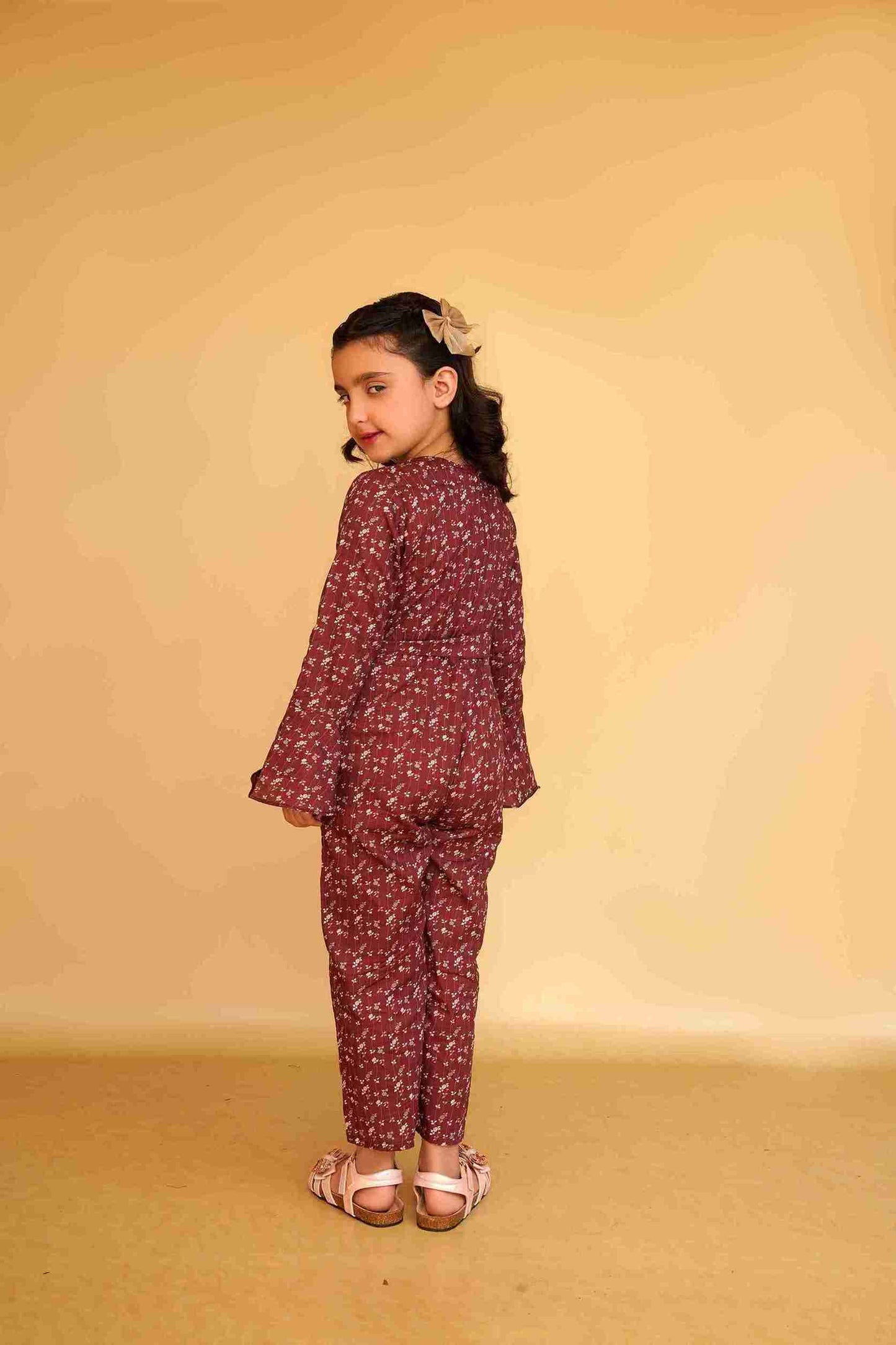 Girls' brownish-red Jumpsuit | Playful & Comfy – Me&Mum
