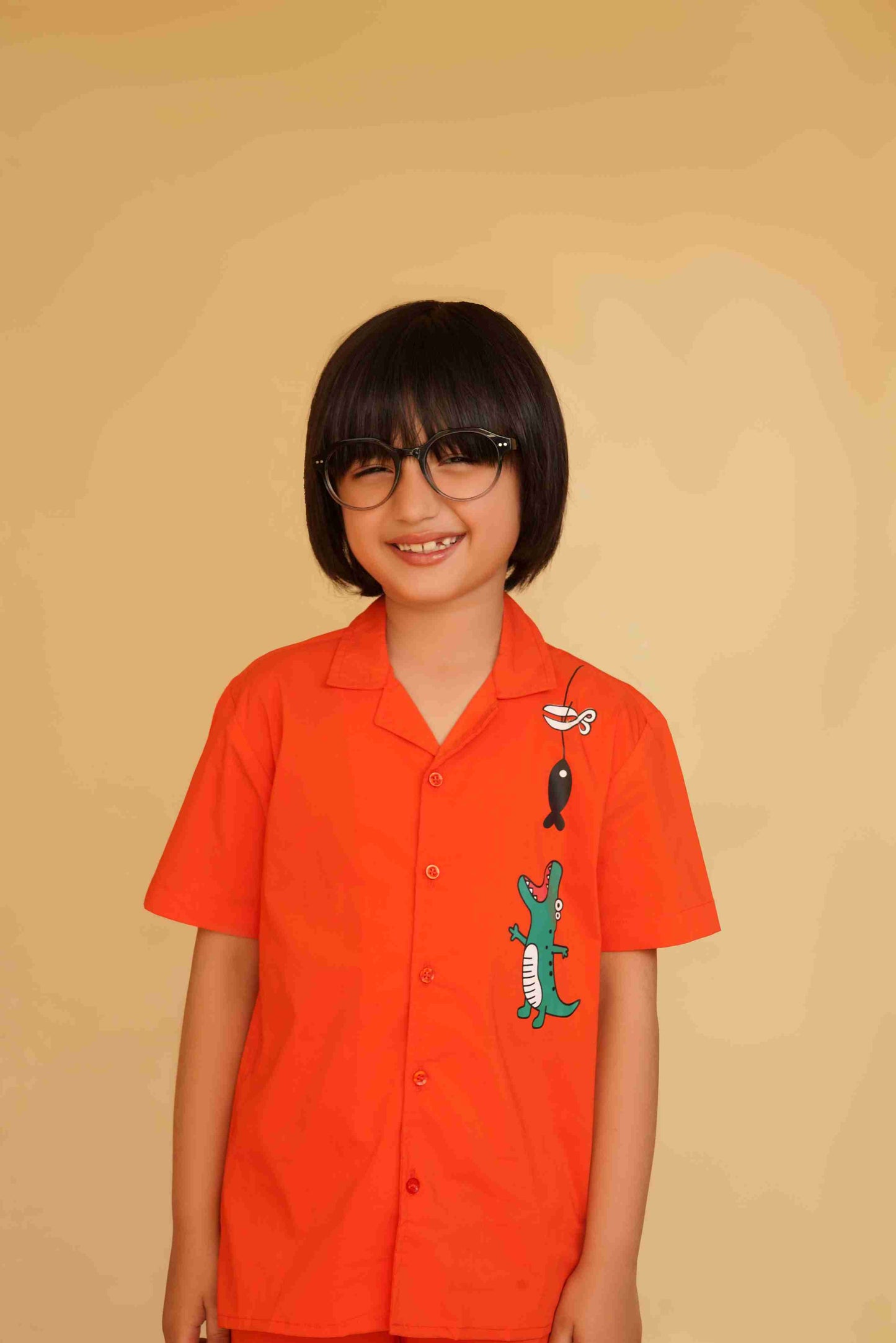 Boys' Orange Knit Shirt | Vibrant & Comfy – Me&Mum 25SB069-02Y-ORG
