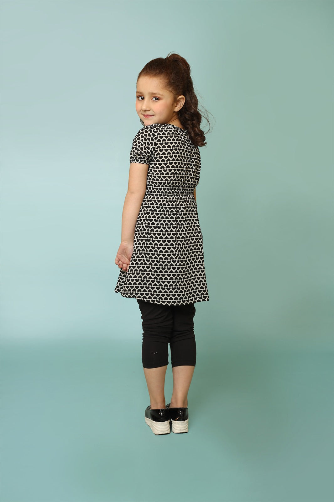 Girls' Black & White Top 25SG025-02Y-BLK