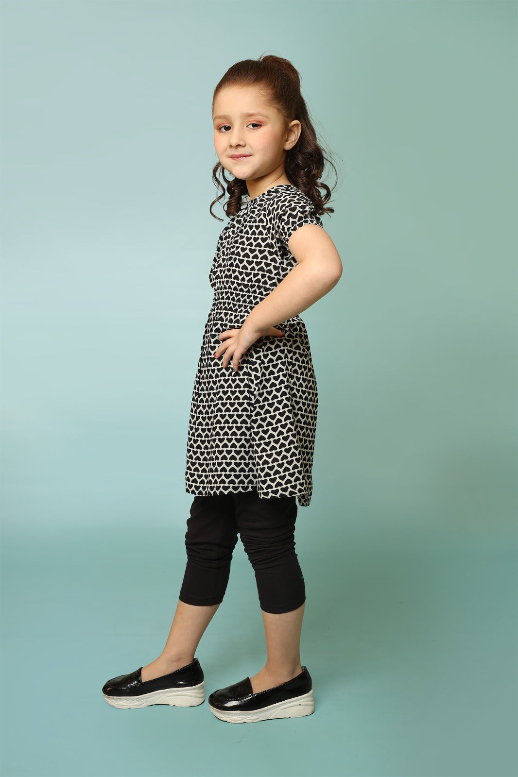 Girls' Black & White Top 25SG025-02Y-BLK