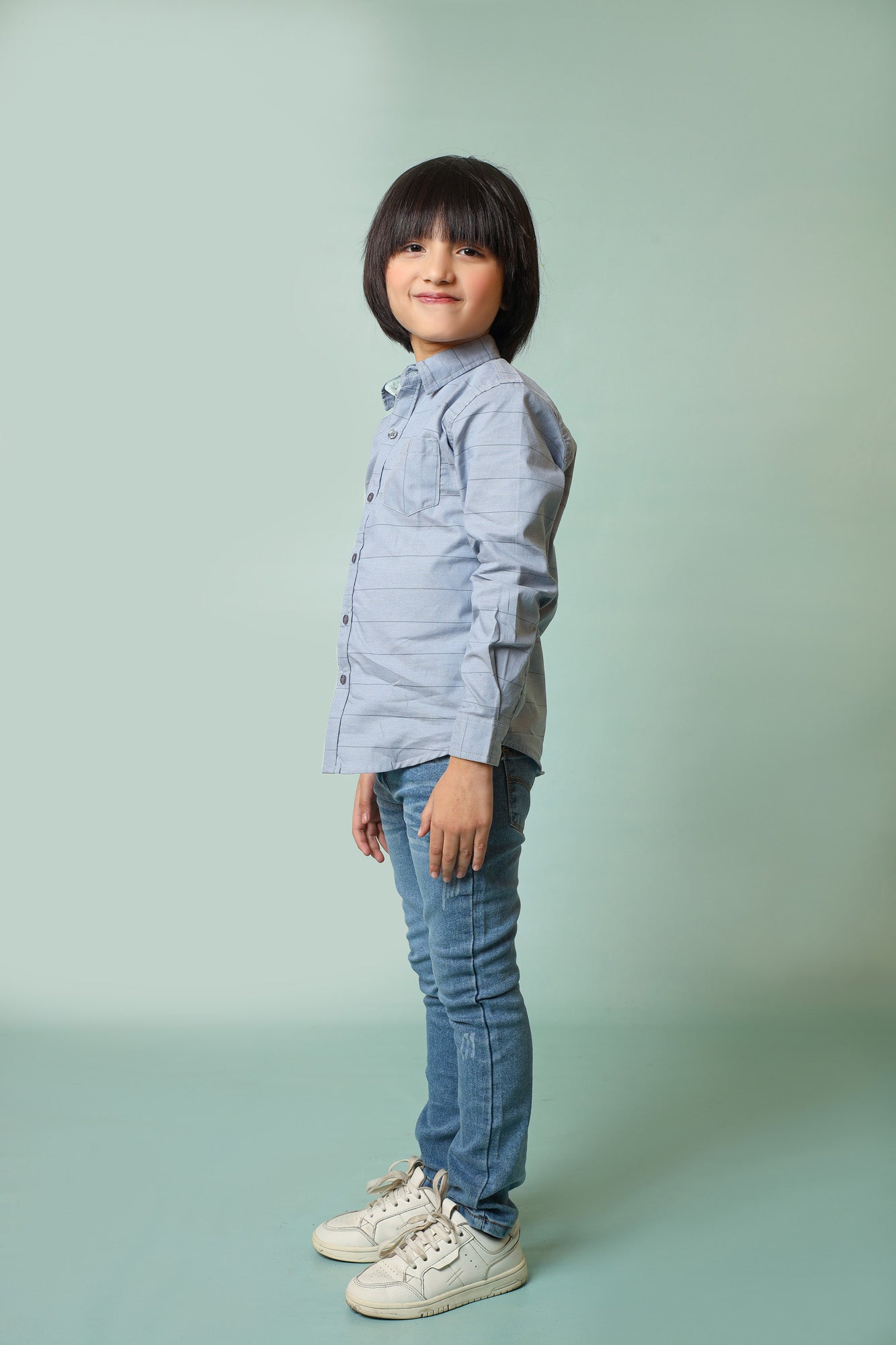 Me&Mum Boys' Casual Shirt – Gray 25SB003-02Y-MUL