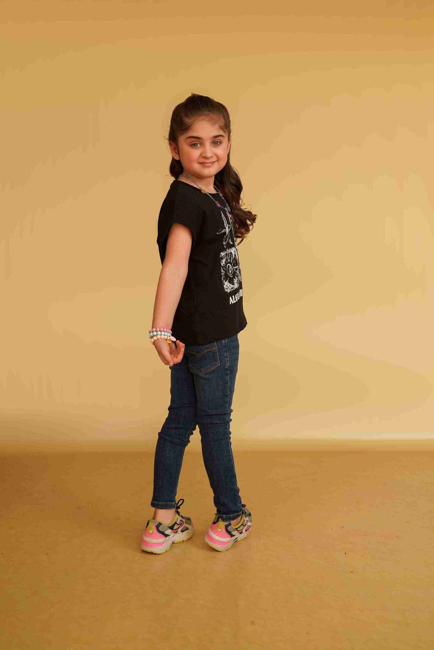 Girls' Black T-Shirt – Classic, Comfy & Stylish 25SG070-02Y-BLK