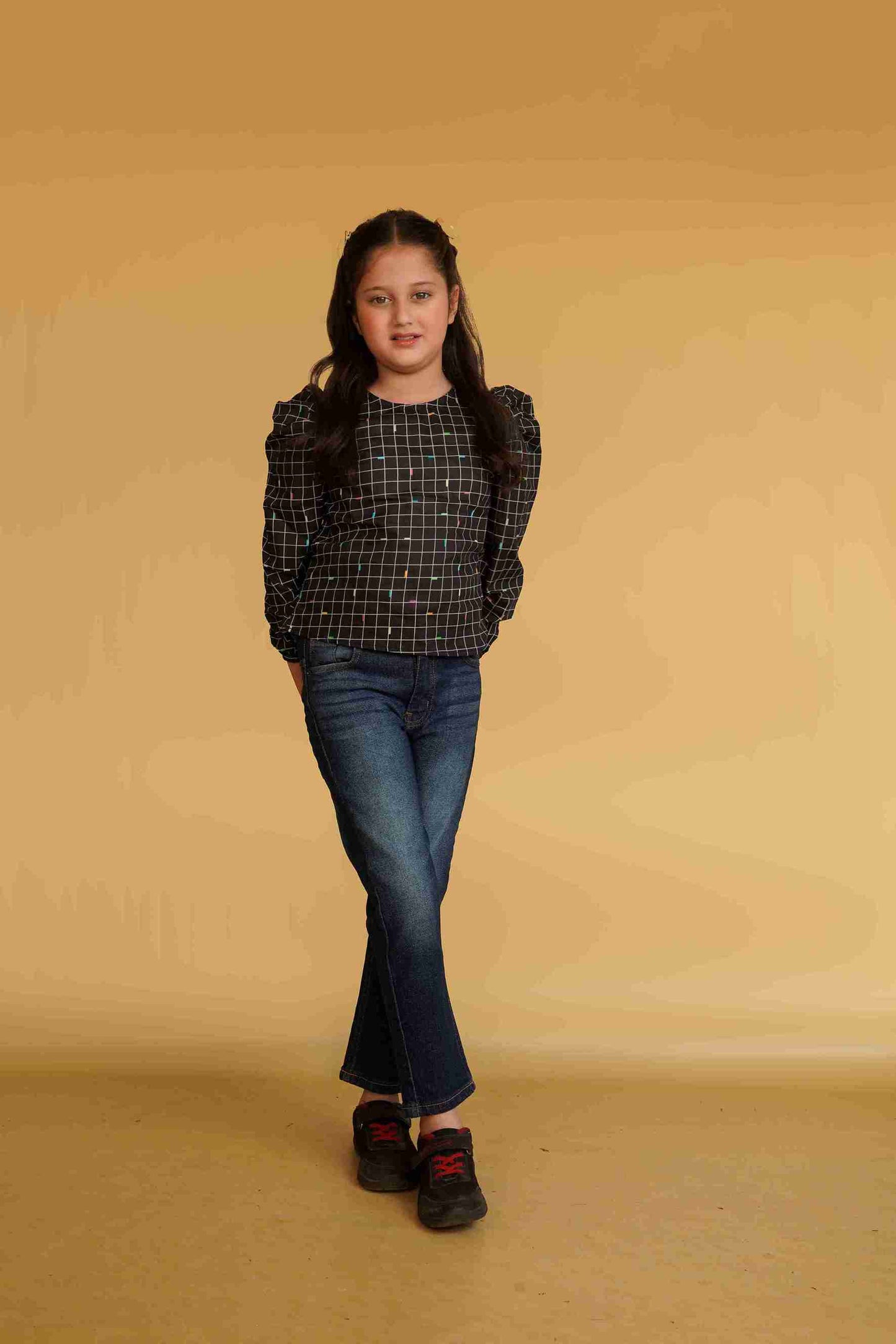 Girls' Cotton Top – Soft, Stylish & Comfortable 25SG033-02Y-BLK