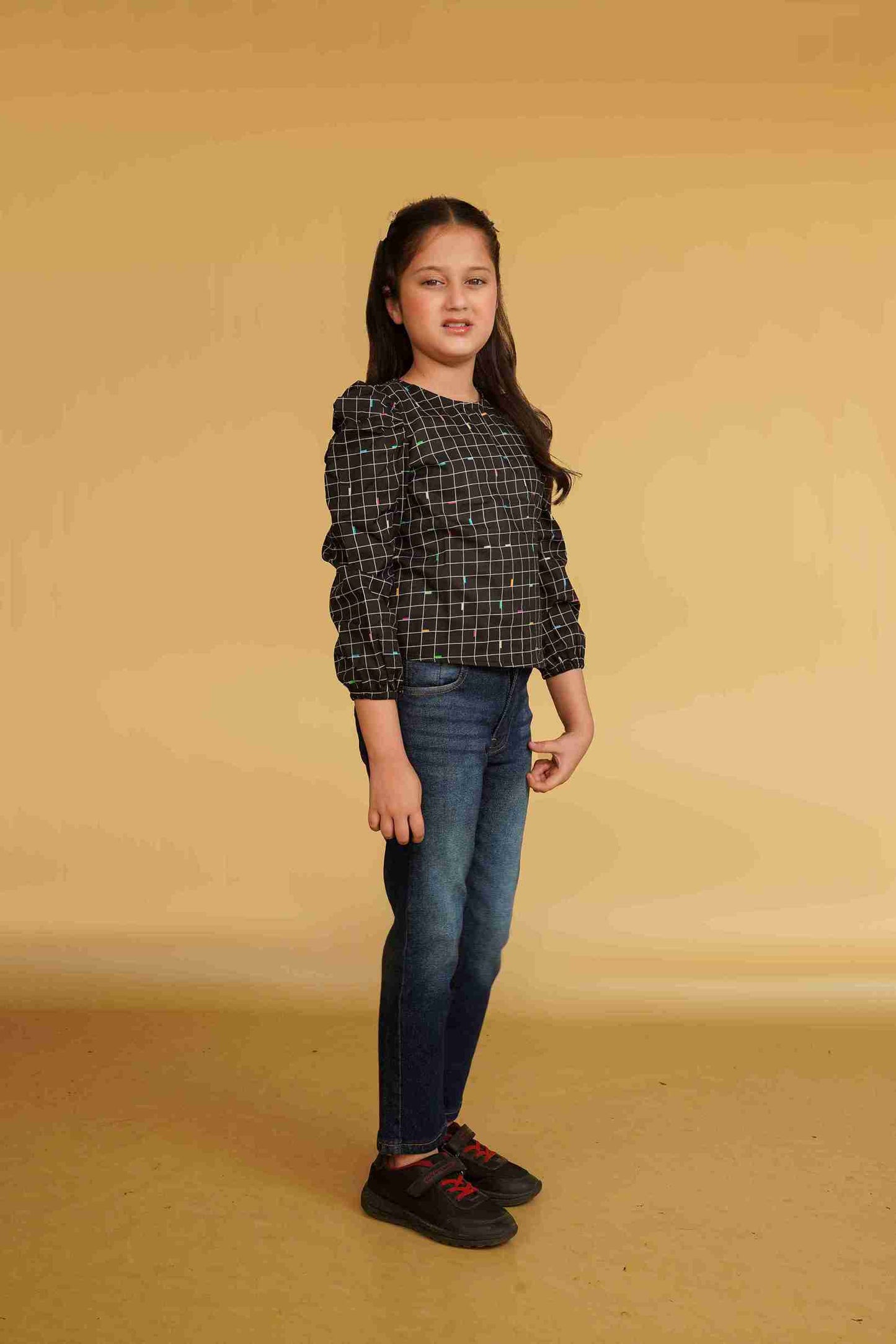 Girls' Cotton Top – Soft, Stylish & Comfortable 25SG033-02Y-BLK