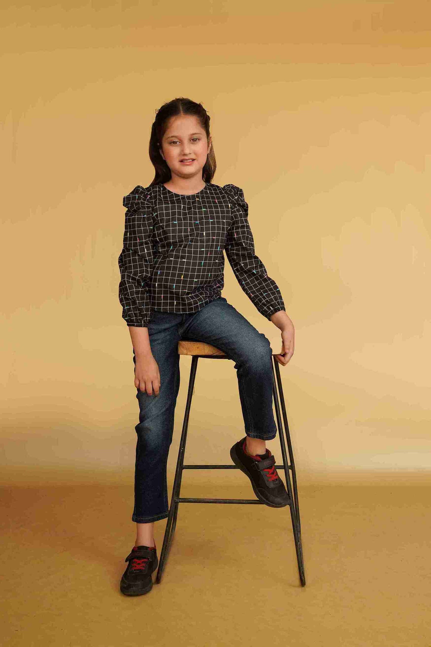 Girls' Cotton Top – Soft, Stylish & Comfortable 25SG033-02Y-BLK