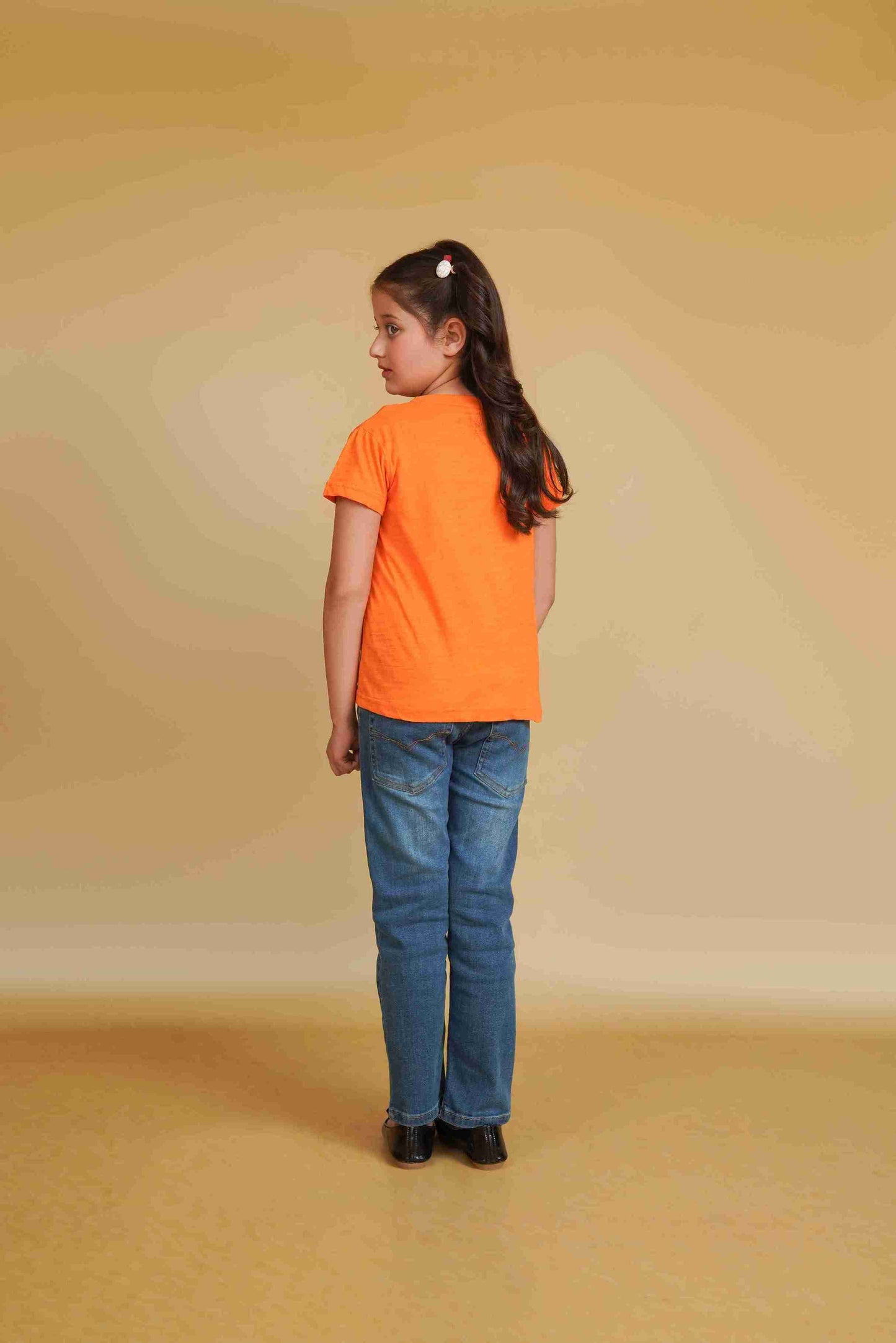Girls' Orange T-Shirt – Bright, Stylish & Comfortable 25SG084-02Y-ORG
