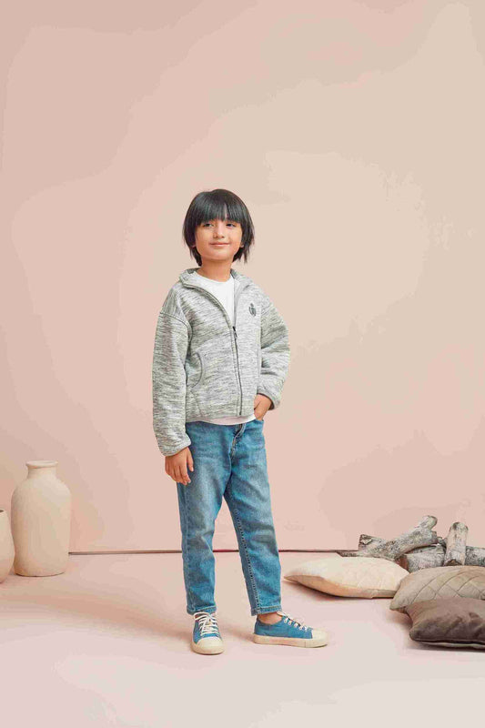 Me&Mum Boys Grey Zipper Jacket 25WBZP001-02Y-GRY