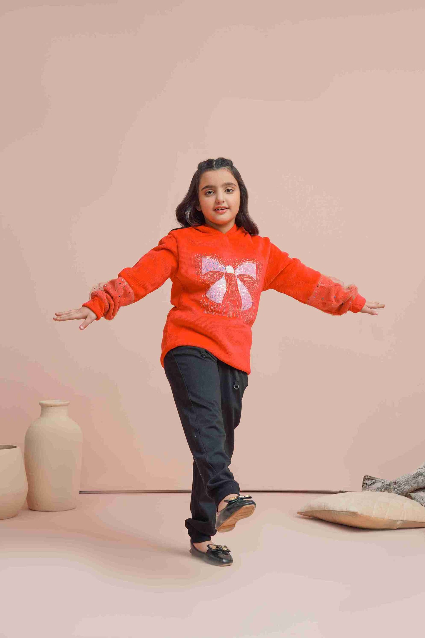 Me&Mum Warm Girls Embellished Sweatshirt – Cozy & Stylish Winter Wear 25WGHD003