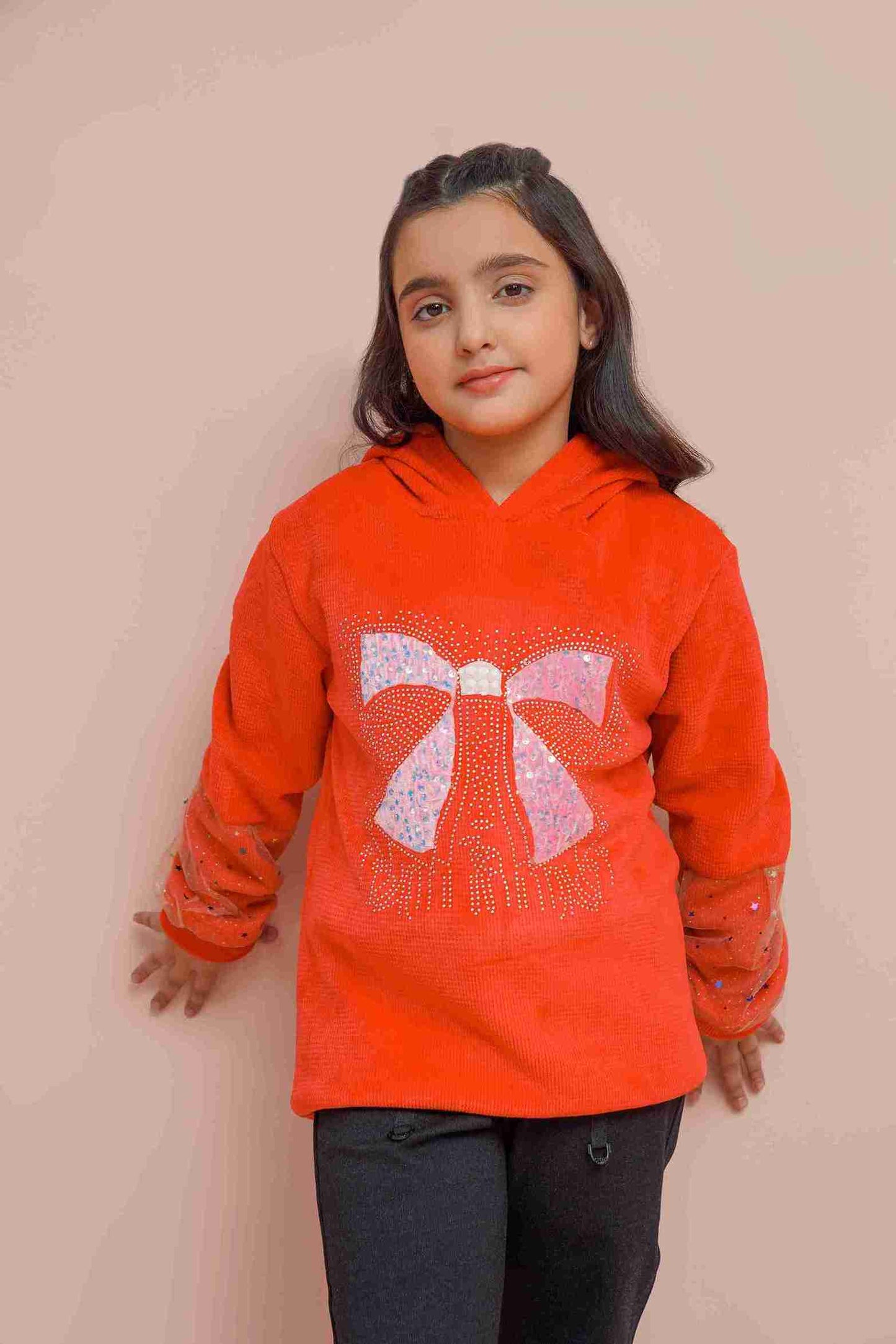 Me&Mum Warm Girls Embellished Sweatshirt – Cozy & Stylish Winter Wear 25WGHD003