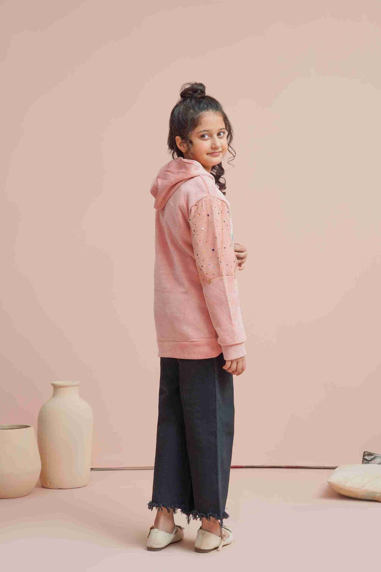 Girls Pink Hoodie – Soft, Cozy & Stylish Everyday Wear 25WGHD003-MUL-PNK