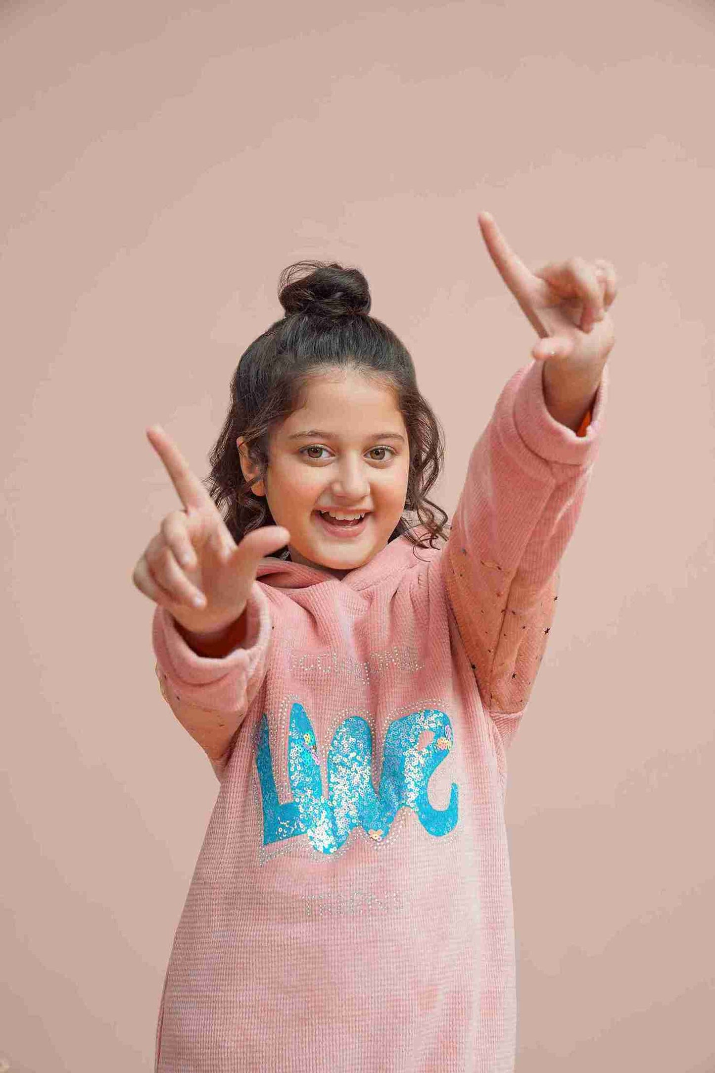 Girls Pink Hoodie – Soft, Cozy & Stylish Everyday Wear 25WGHD003-MUL-PNK