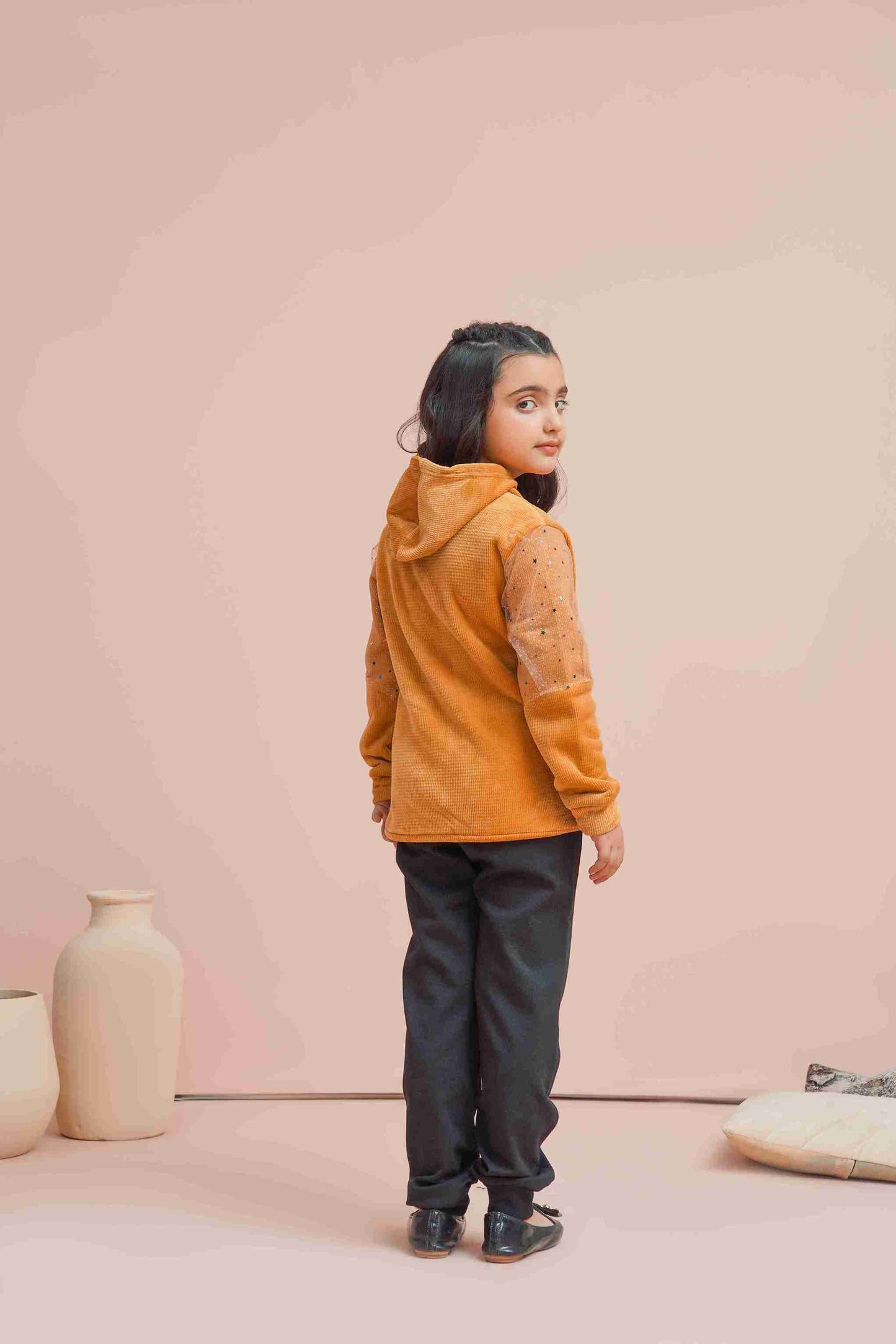 MeandMum Golden Brown Girls Hoodie 25WGHD003-MUL-GBN