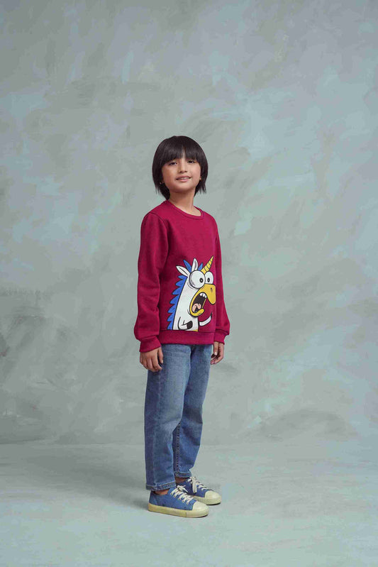 Mahroon Boys Sweatshirt – Warm, Stylish & Comfortable Winter Wear 25WBSS026-02Y-MRN