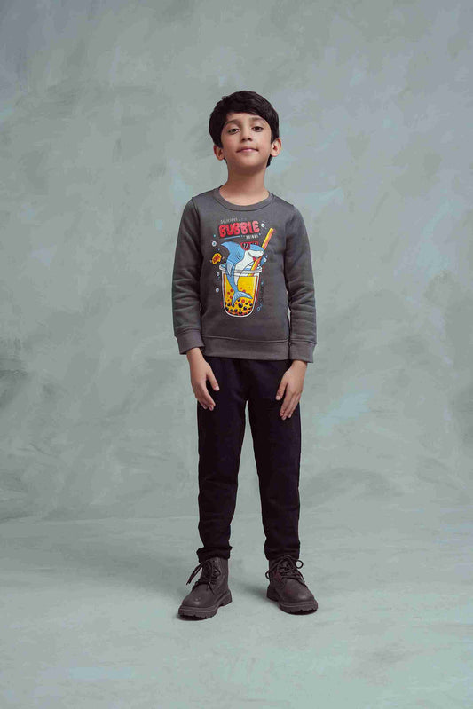 Charcoal Boys Sweatshirt – Cozy, Stylish & Comfortable Casual Wear 25WBSS018-02Y-CHR