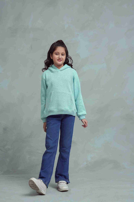 Girls Sea Green Hoodie – Cozy, Trendy & Comfortable Everyday Wear 25WGHD004-02Y-SGN
