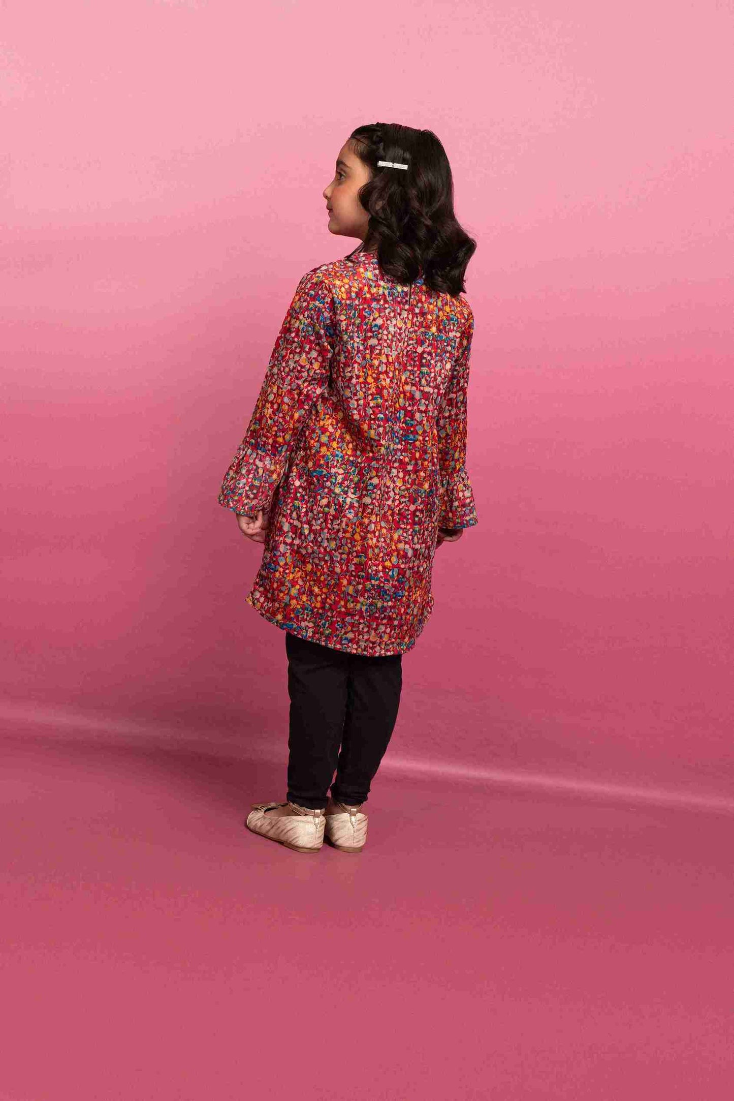 Girl Corduroy Frock with Multi-Color Design 24WG039-02Y-MUL