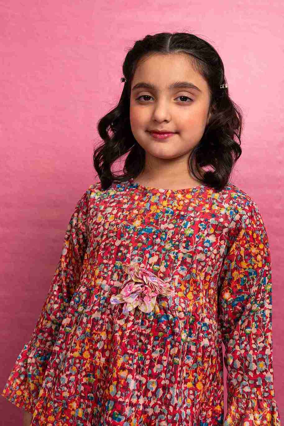 Girl Corduroy Frock with Multi-Color Design 24WG039-02Y-MUL