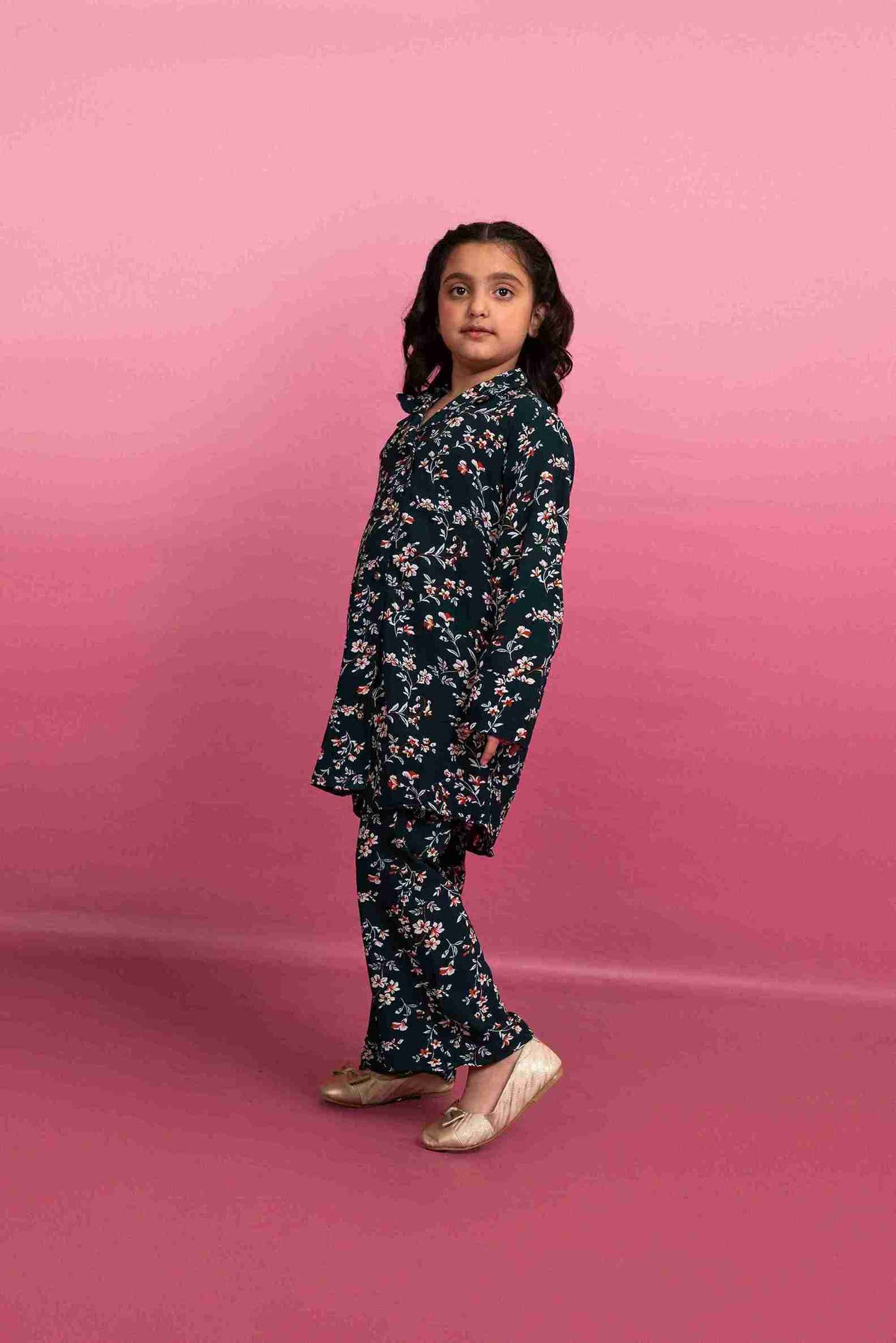 Black 2 Piece/Cord Set Tropical Fabric 24WG027-02Y-DGN