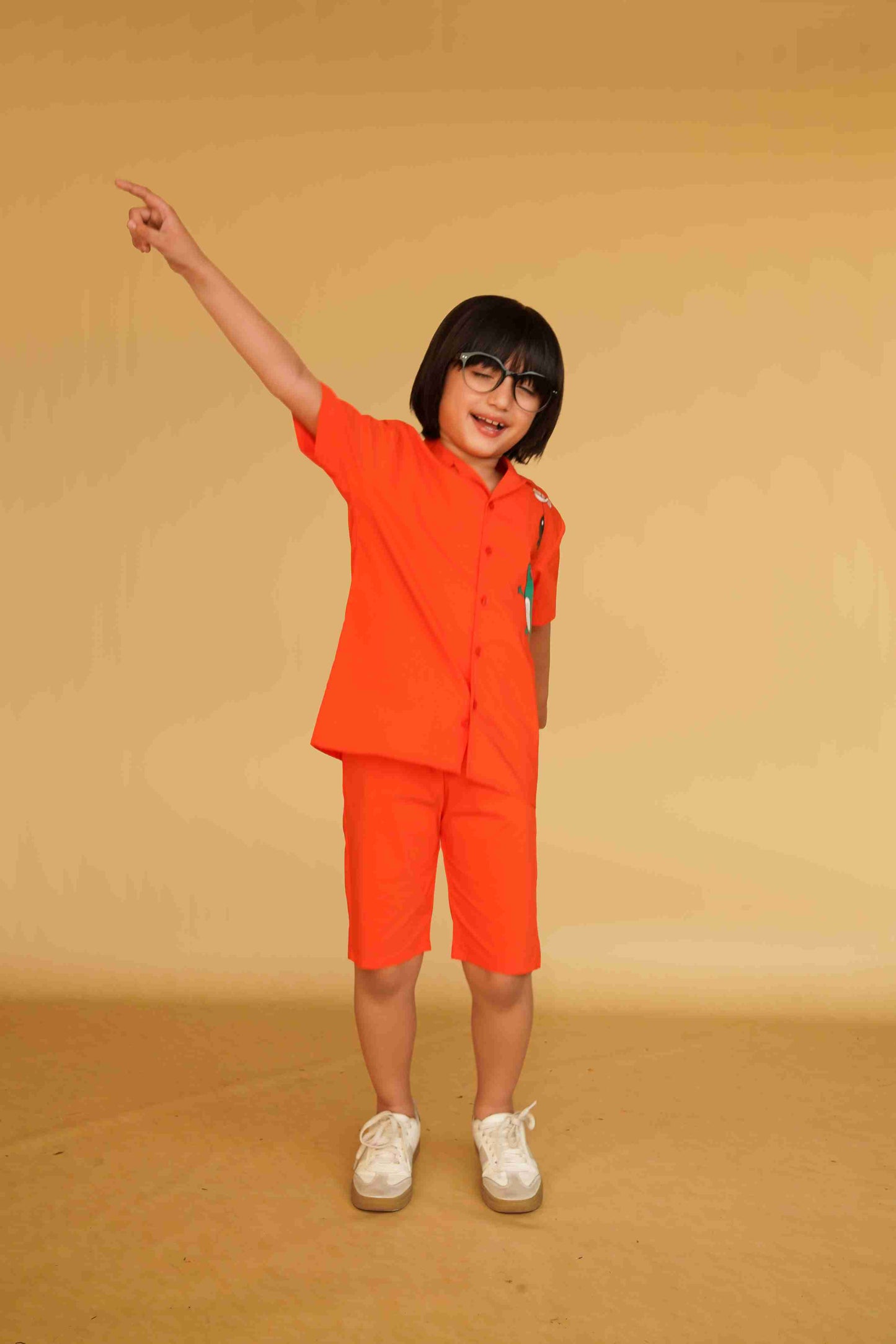 Boys' Orange Knit Shirt | Vibrant & Comfy – Me&Mum 25SB069-02Y-ORG