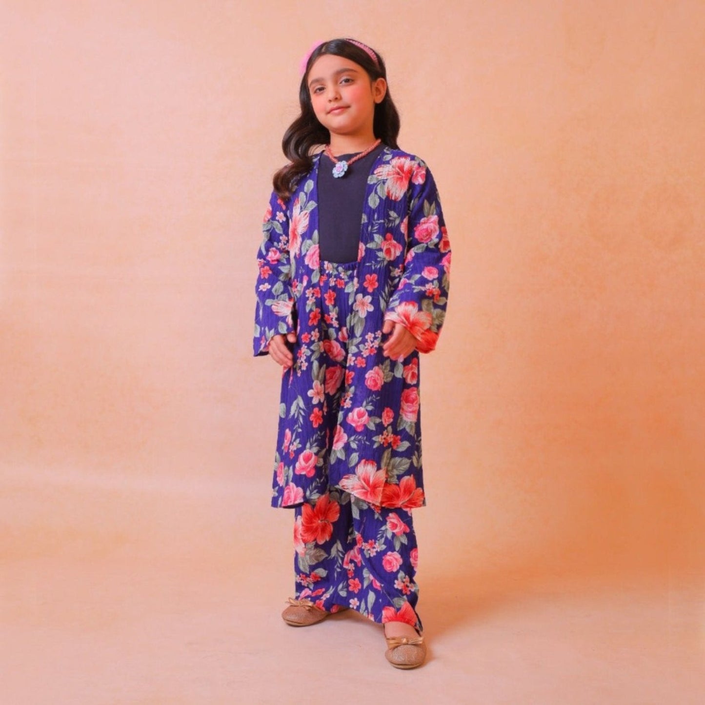 Blue 2 Piece/Cord Set Tropical Fabric 24WG177-02Y-BLU