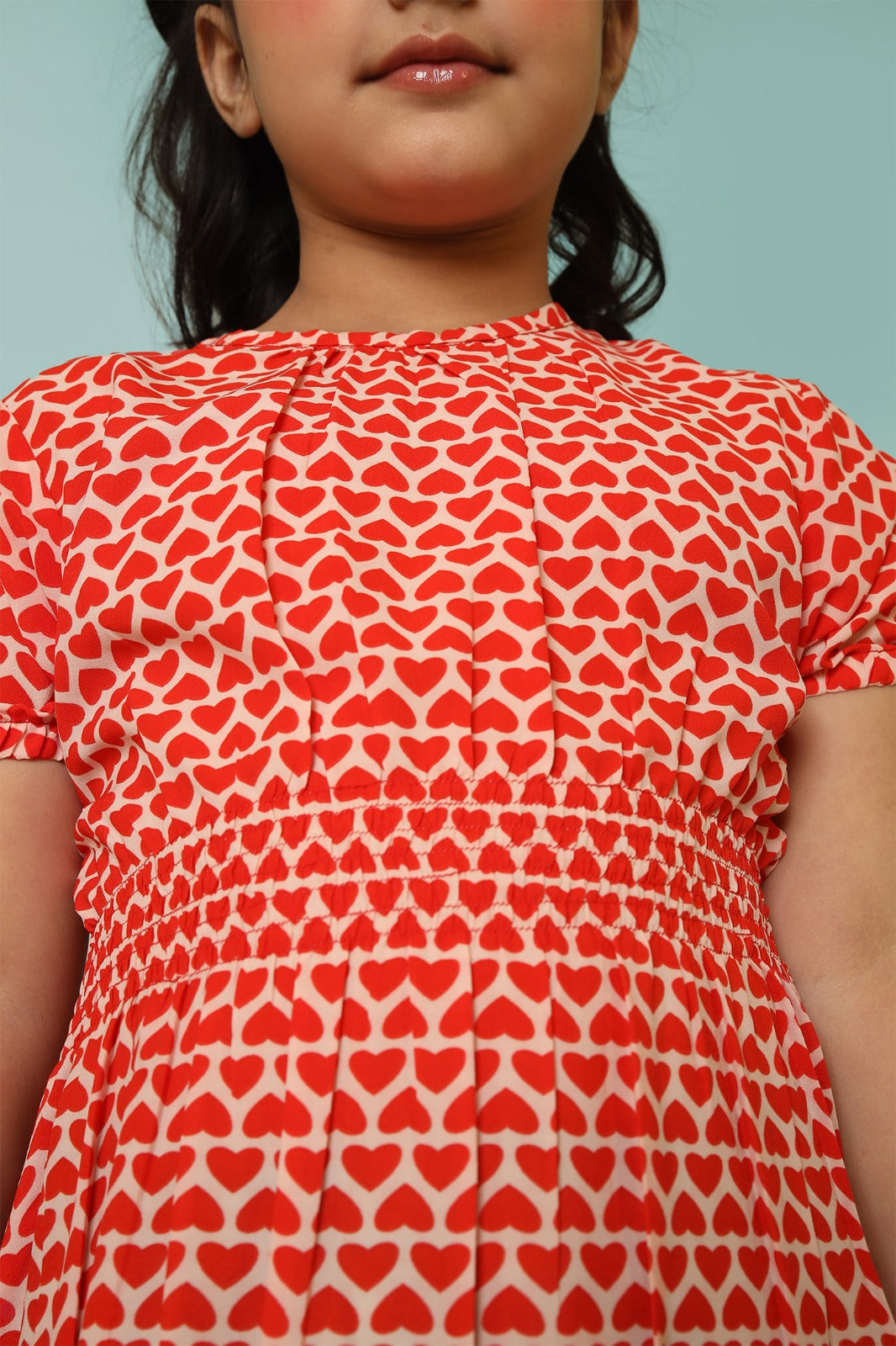 Girls' Red & White Top – Stylish 25SG025-02Y-RED
