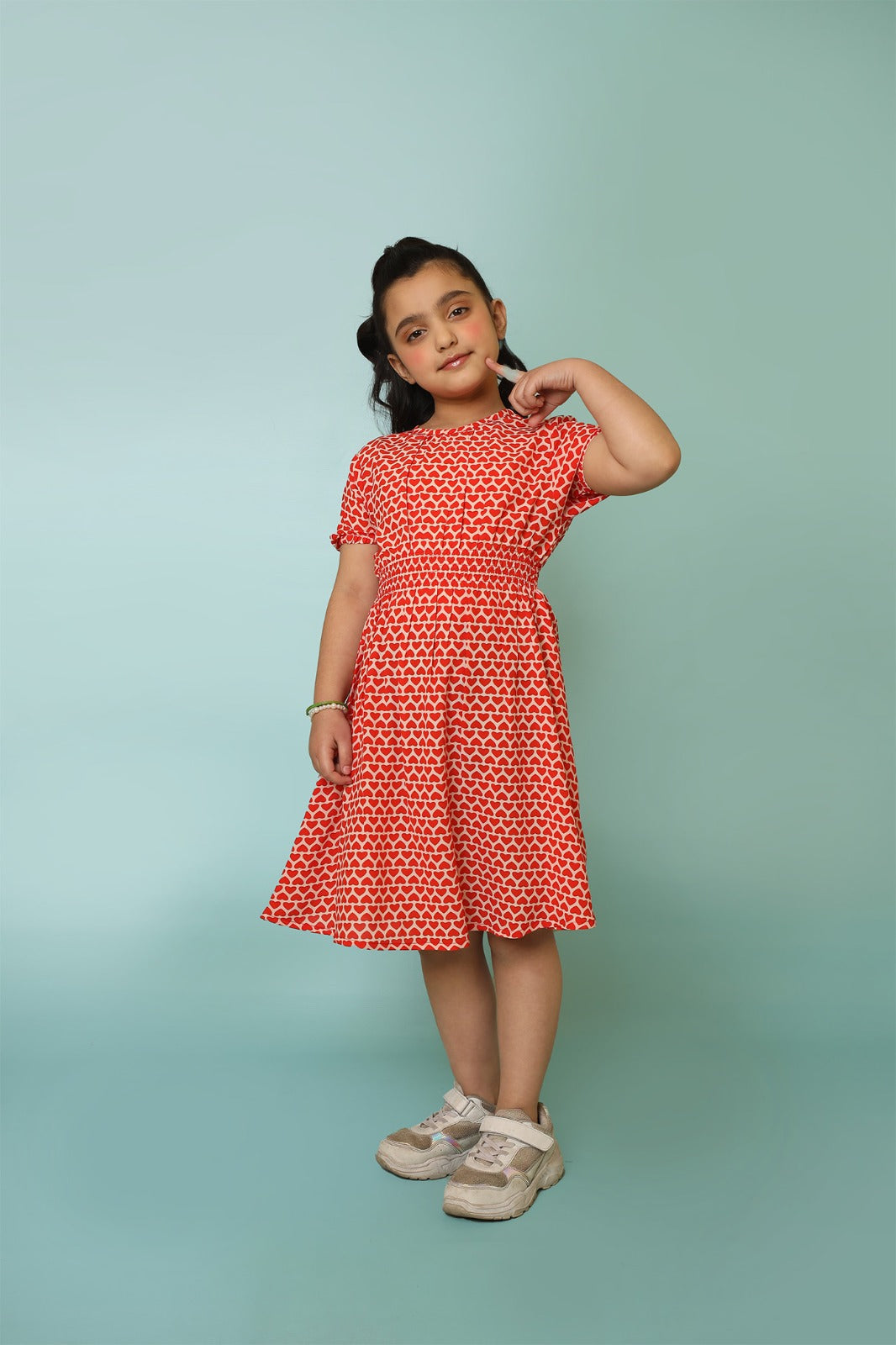 Girls' Red & White Top – Stylish 25SG025-02Y-RED