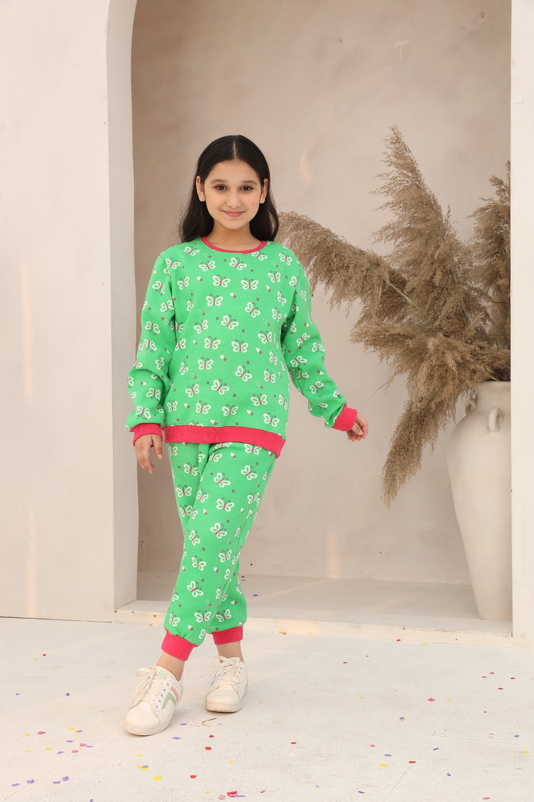 Girls Tracksuit – Bold, Comfortable, and Stylish 24WG089-02Y-GRN